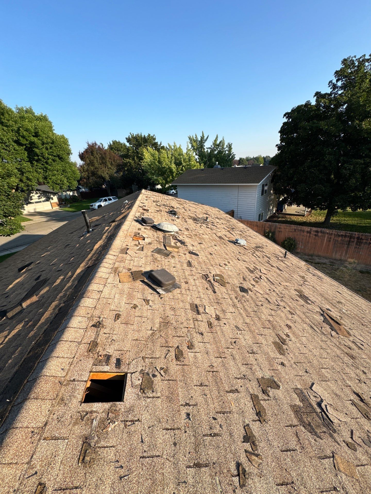 Asphalt Shingle Roof Replacement and Chimney Flashing in Boise by Olive Roofing