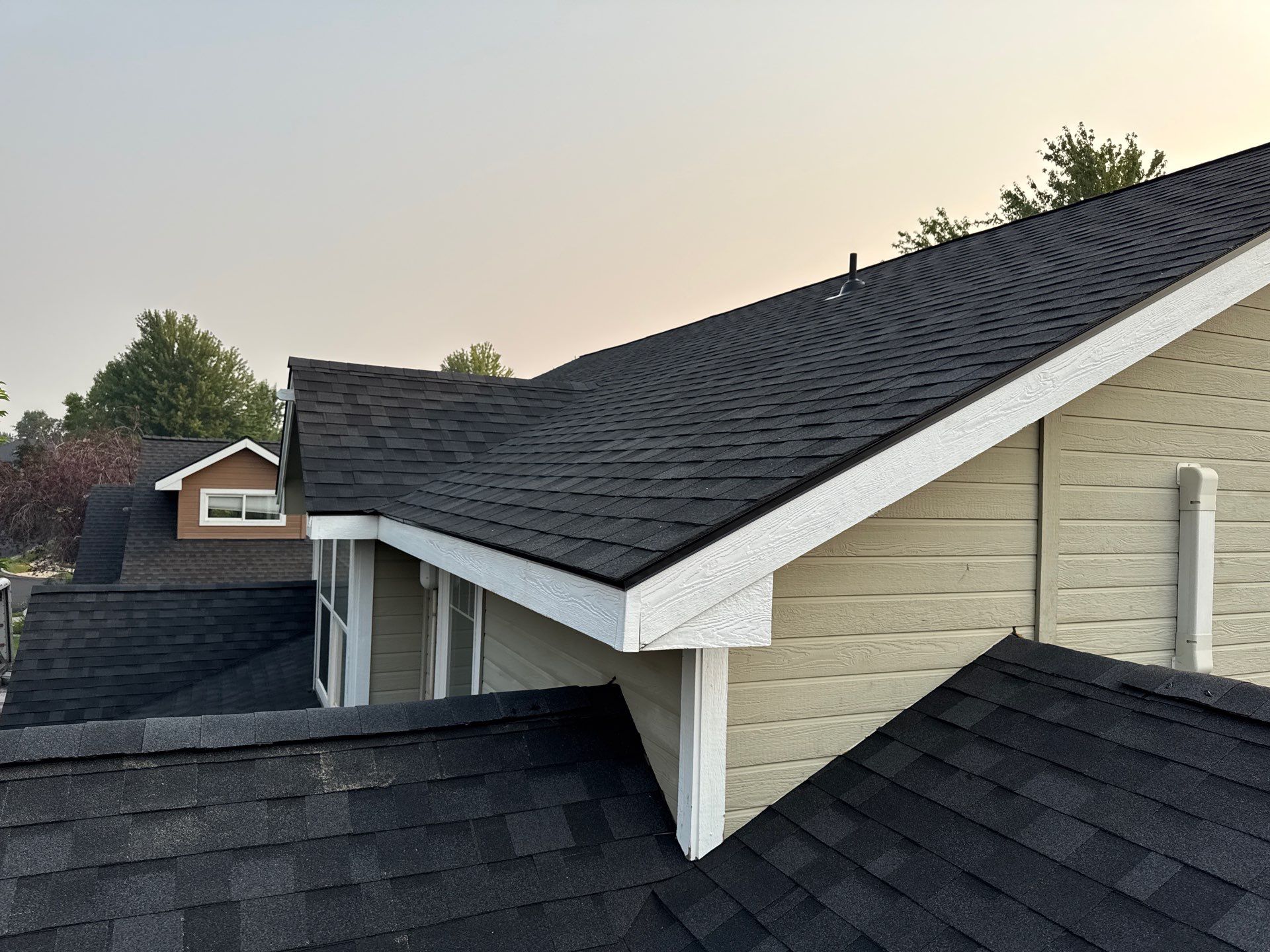 Meridian Residential Roof Replacement Using Dark Gray Architectural Shingles by Olive Roofing