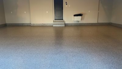 Ryan K. gets a new garage floor in Banner Garage Creekbed!