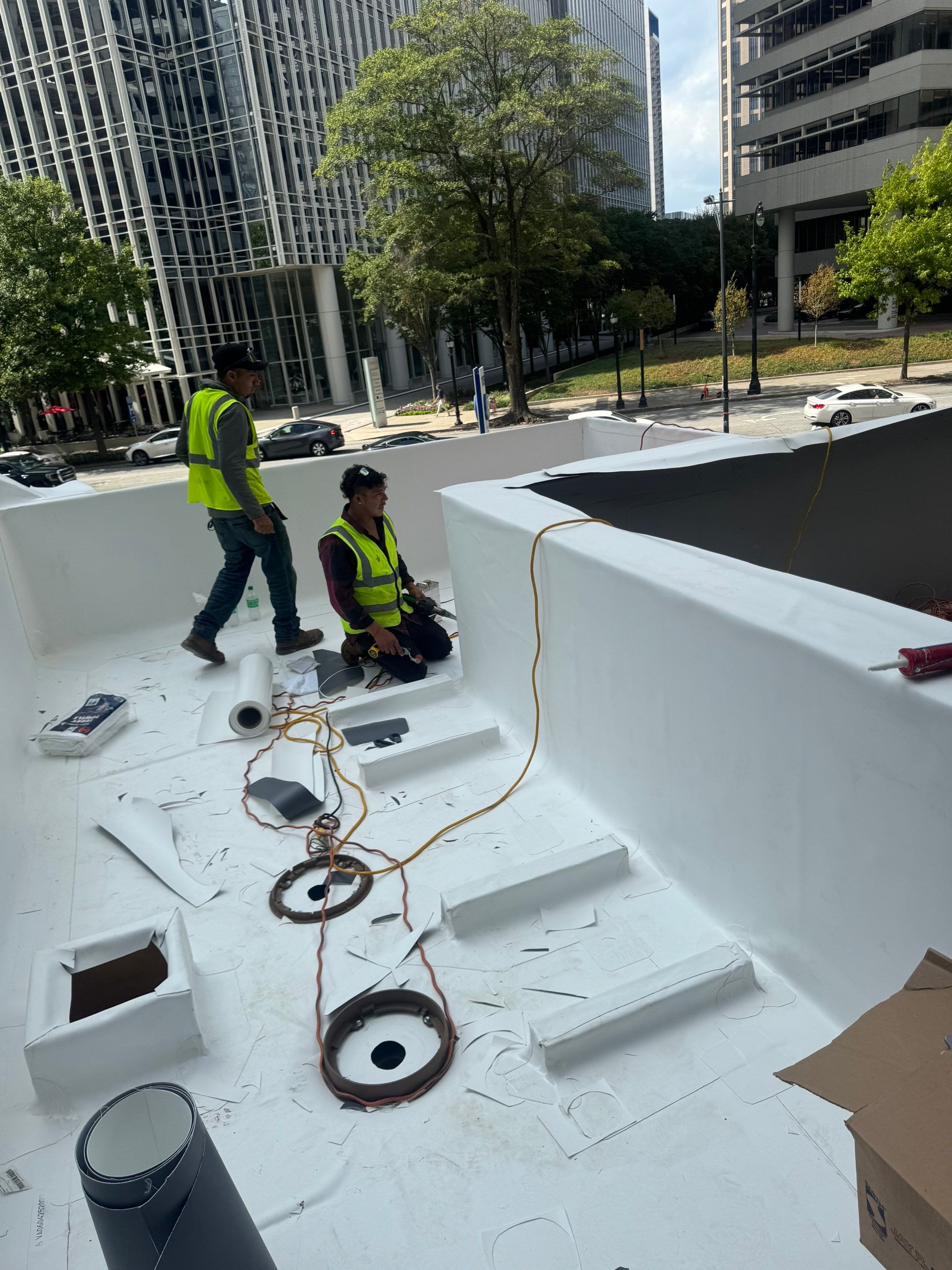Spanish Tile & TPO Roofing Installation – Cuevacia Restaurant | Colony Square Midtown Atlanta by Mosaic Roofing Company