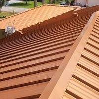 24ga 1.5" Mechanical Seam Copper Metallic  by Total Roofing System The Metal Roof Experts