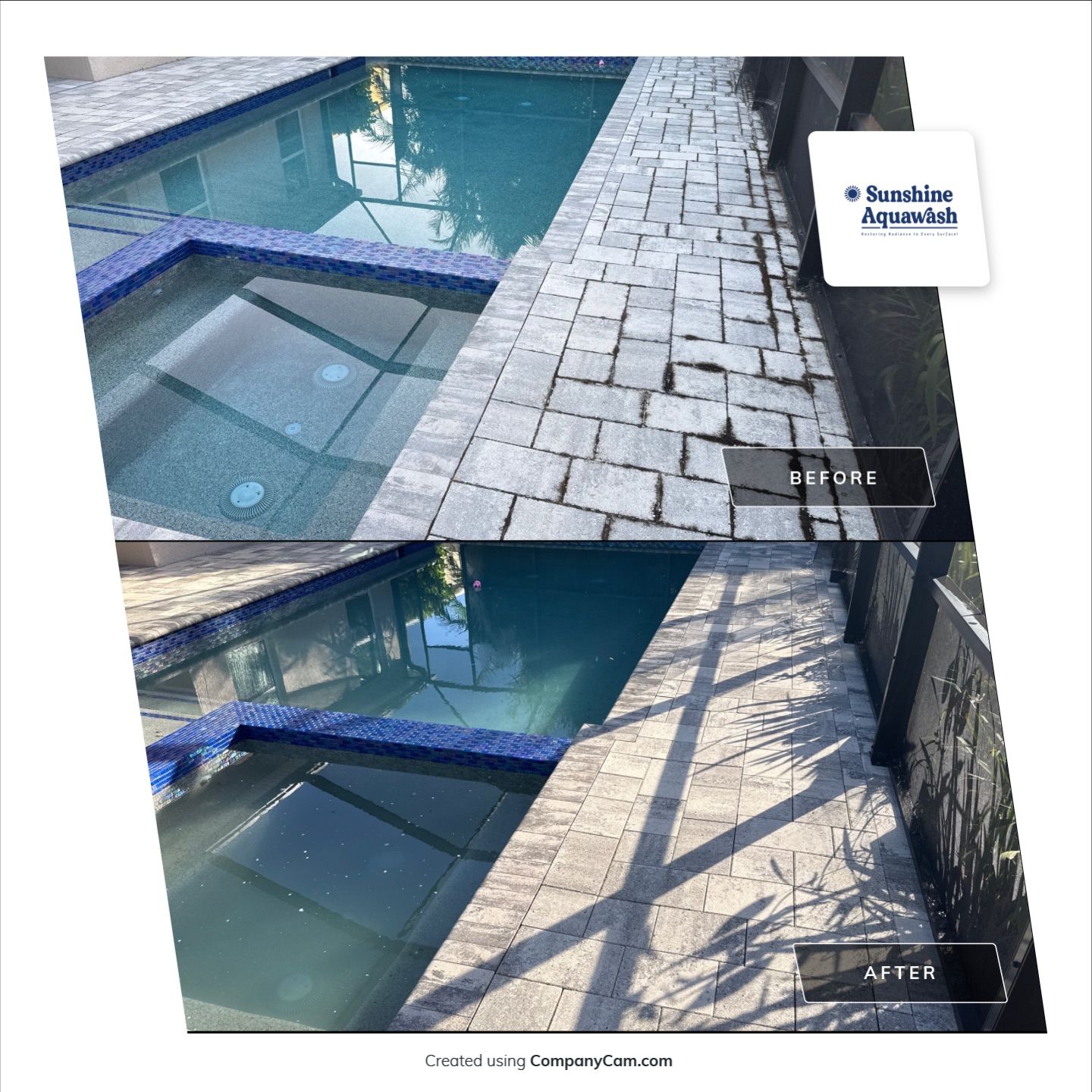 Paver Pool Deck Cleaning in Ellenton, FL by Sunshine AquaWash