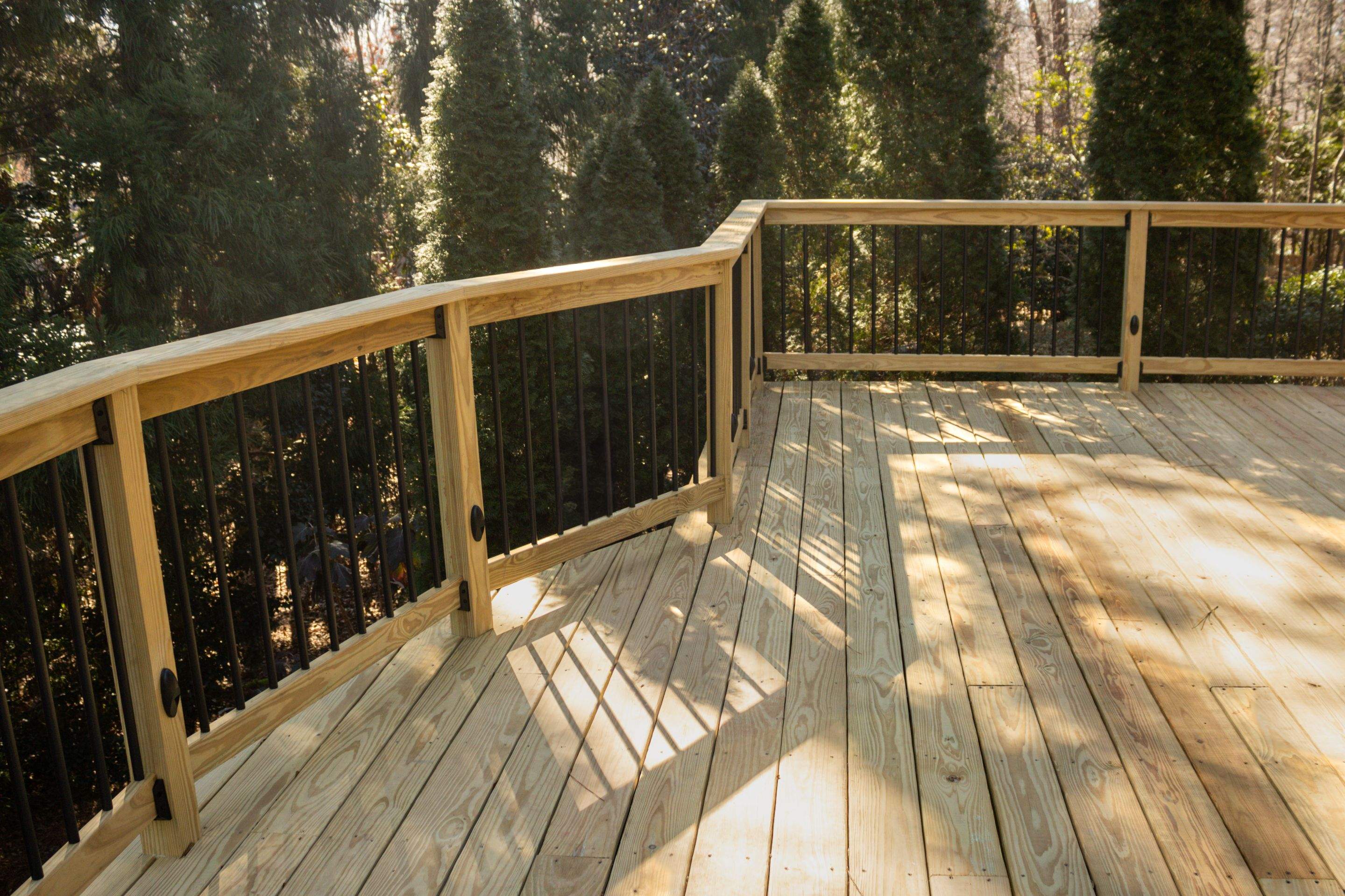 Deck Build using Pressure Treated Pine with Timbertech Deck Lighting by Nelson Exteriors 