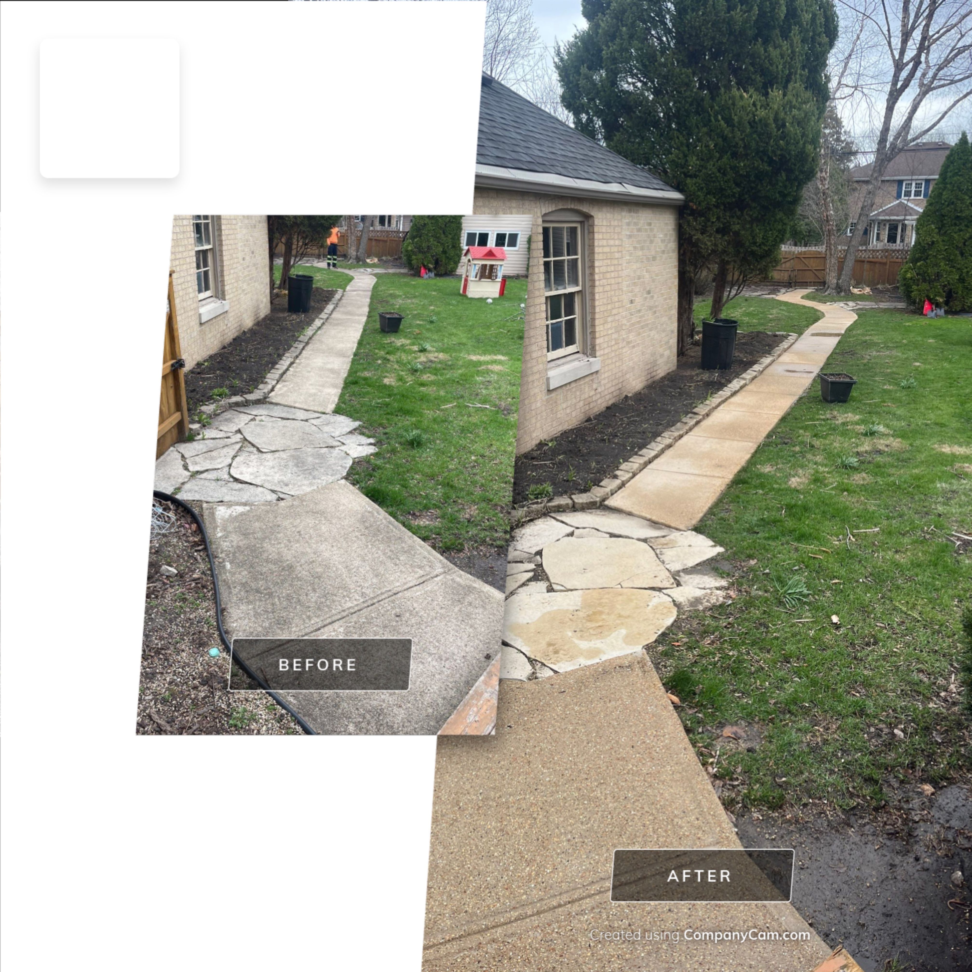 Wood cleaning and staining using Armstrong cloark oil stain by Northern Power Washing LLC.