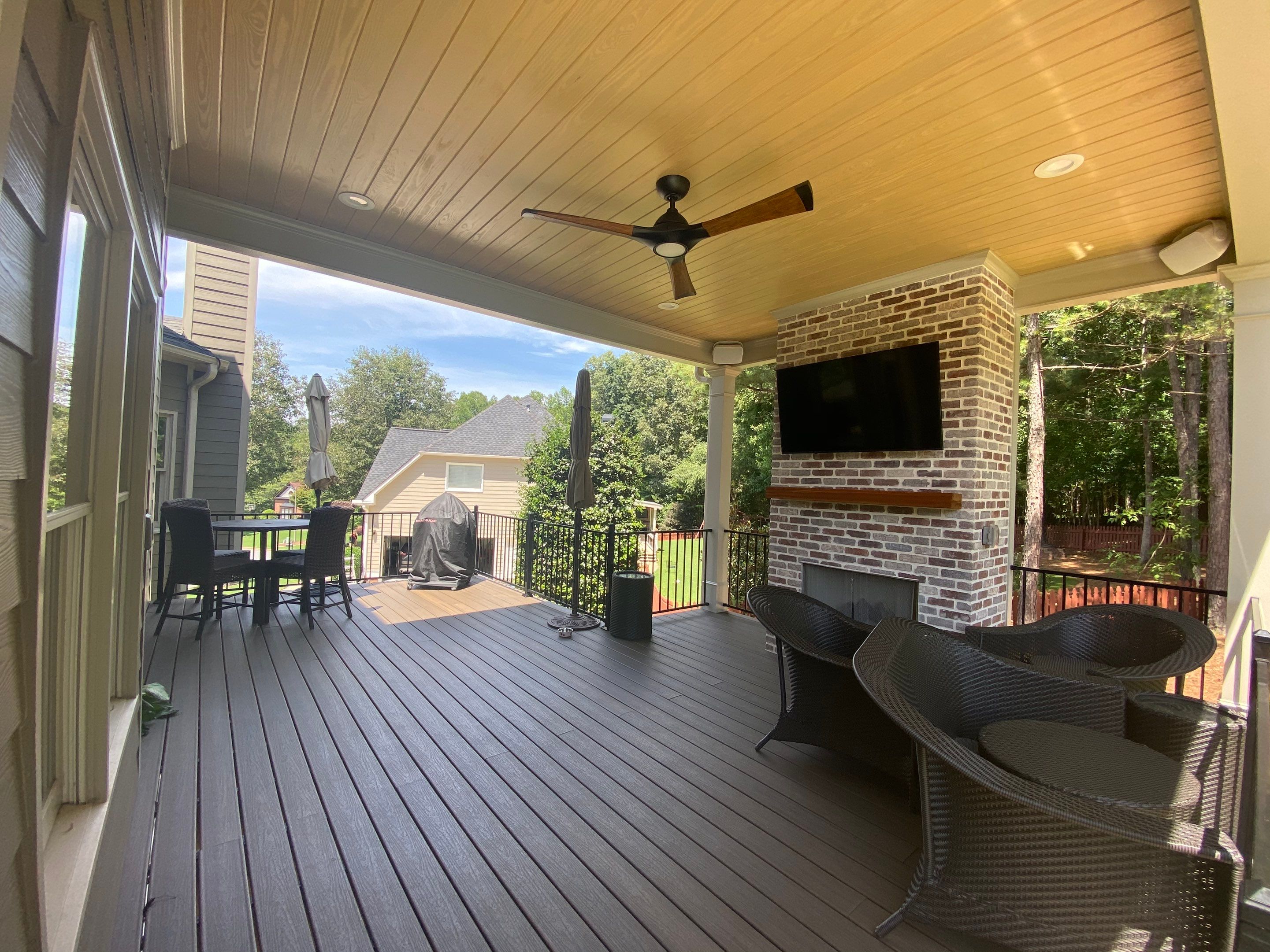 Covered Porch and Composite Deck Addition in Woodstock by Swift Home Renovations
