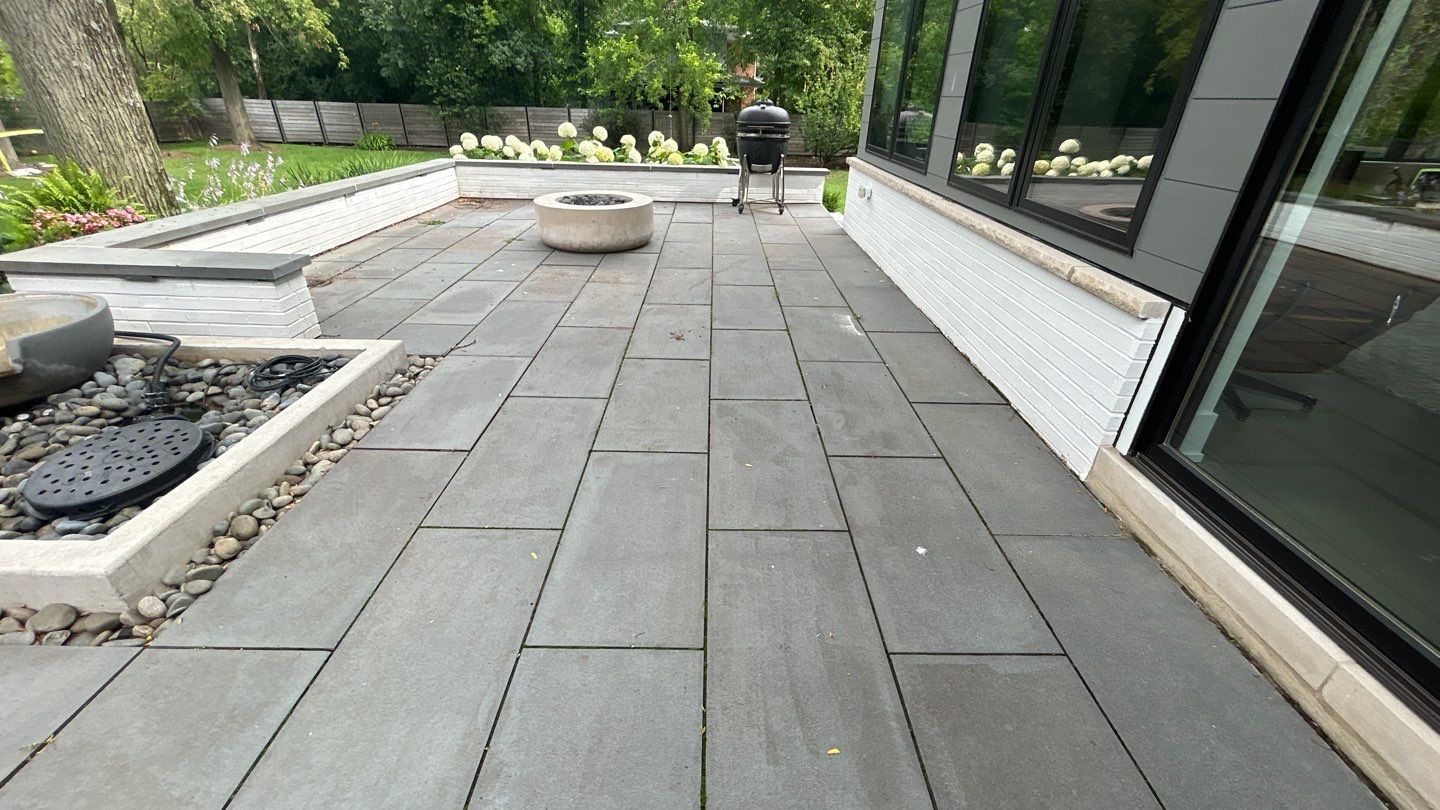bluestone using Algaecide, soft wash soap by Northern Power Washing LLC.