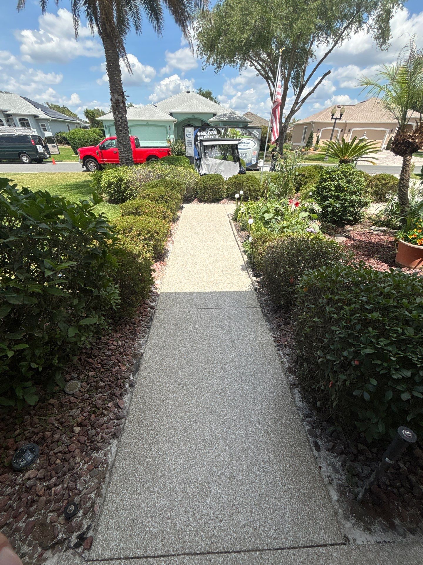 Driveway, Sidewalk & Porch in TrailMix (Torginol) by Innovative Concrete Coatings 