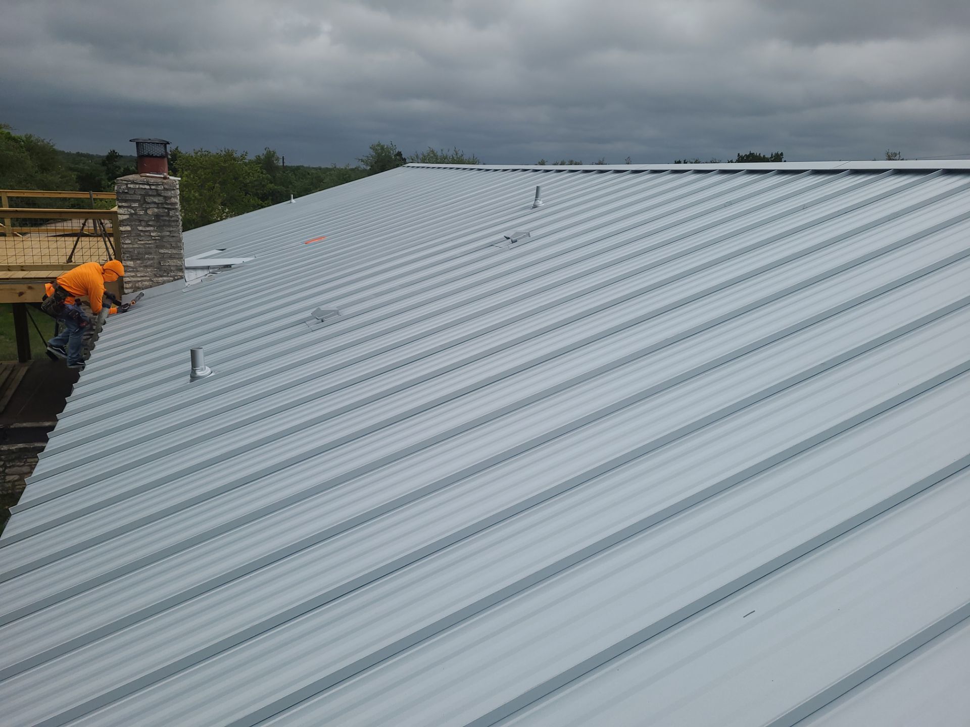 Galvalume Standing Seam offers a 45-year finish warranty! by Oakwood Roofing and Construction, LLC