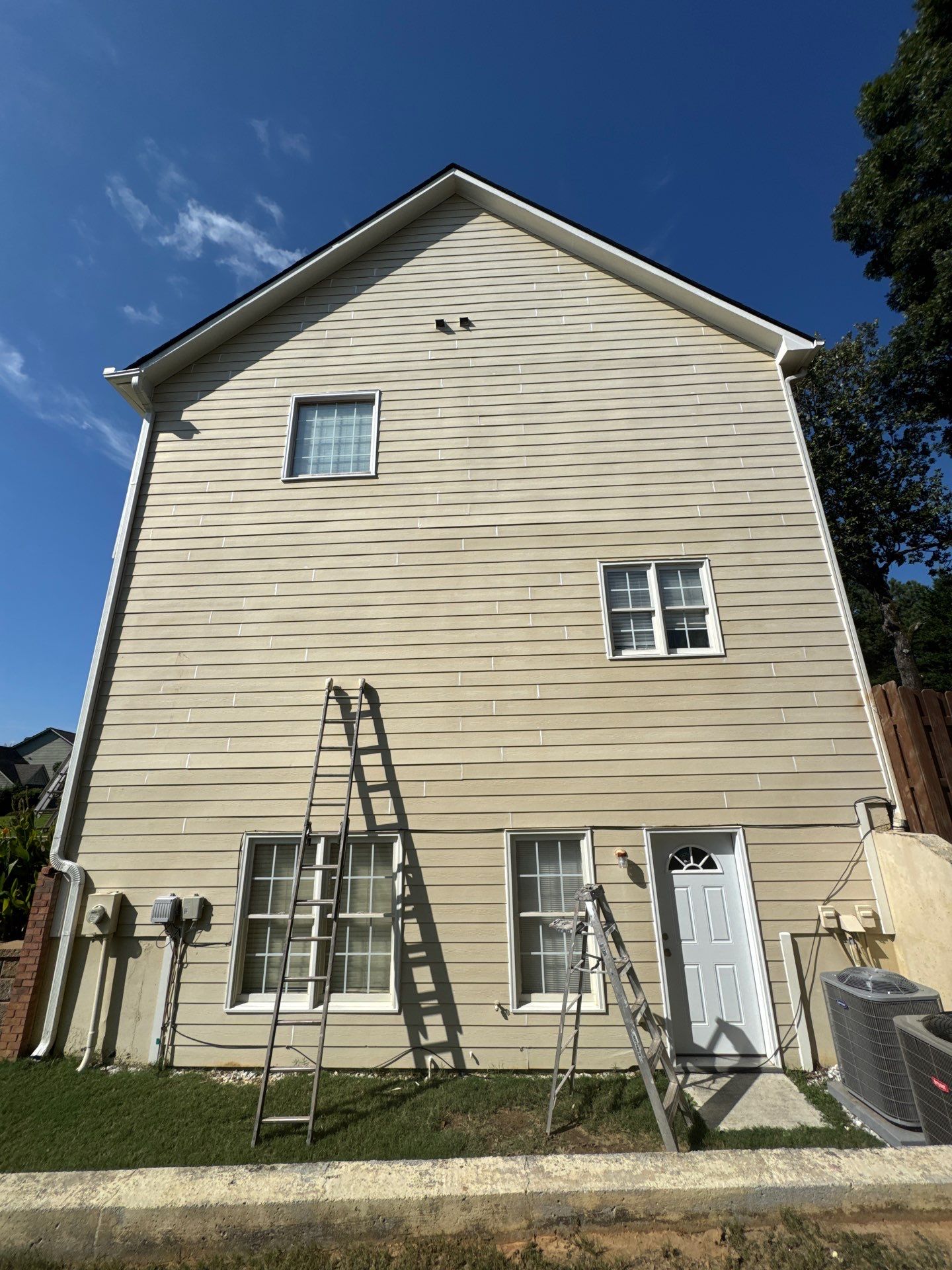 Complete Exterior House Painting and Deck Staining in Lawrenceville by Swift Home Renovations