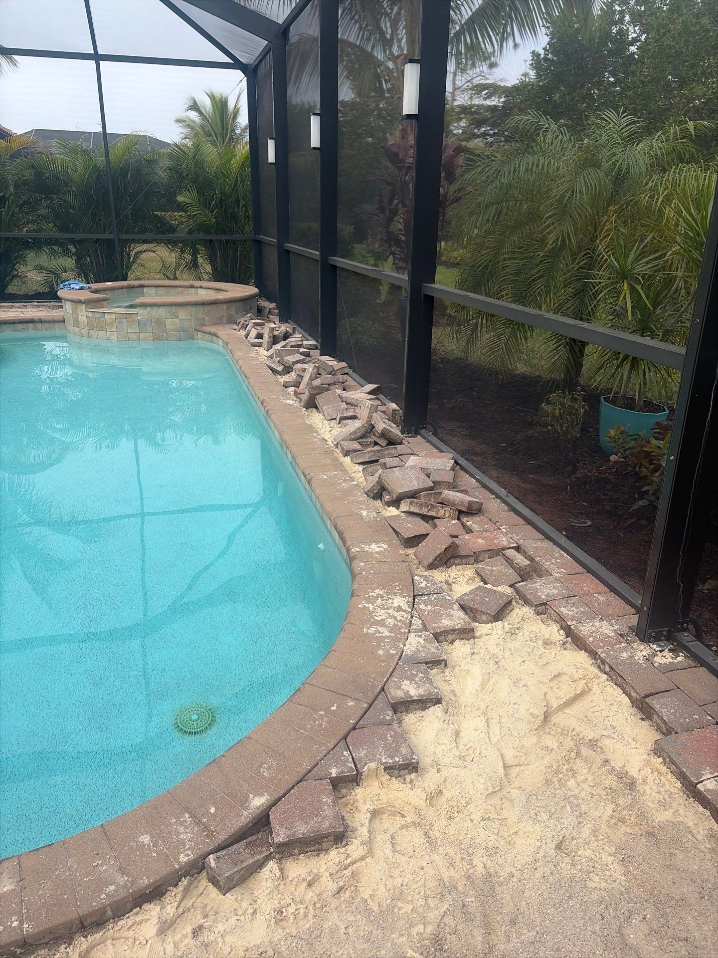 Pool Deck Renovation | Pool Coping & Tile Upgrade | Textured Marble Natural Stone - Bonita National Golf & Country Club by Old Town Pavers Llc