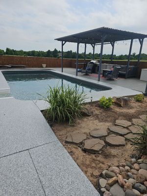 Patio & Pool Deck Coating using Slate Stone