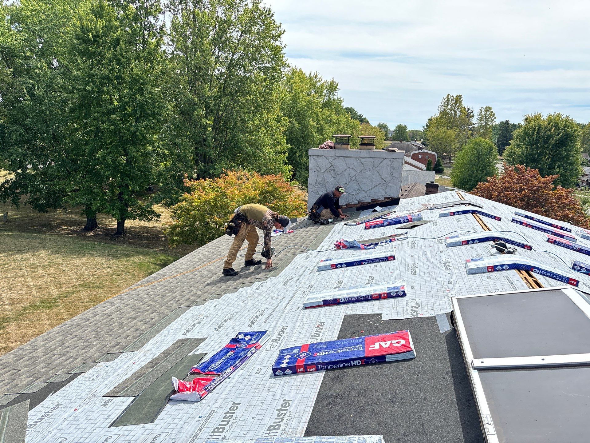 Residential Roofing Installation using Timberline HDZ Shingles - Weathered Wood by RoofX 