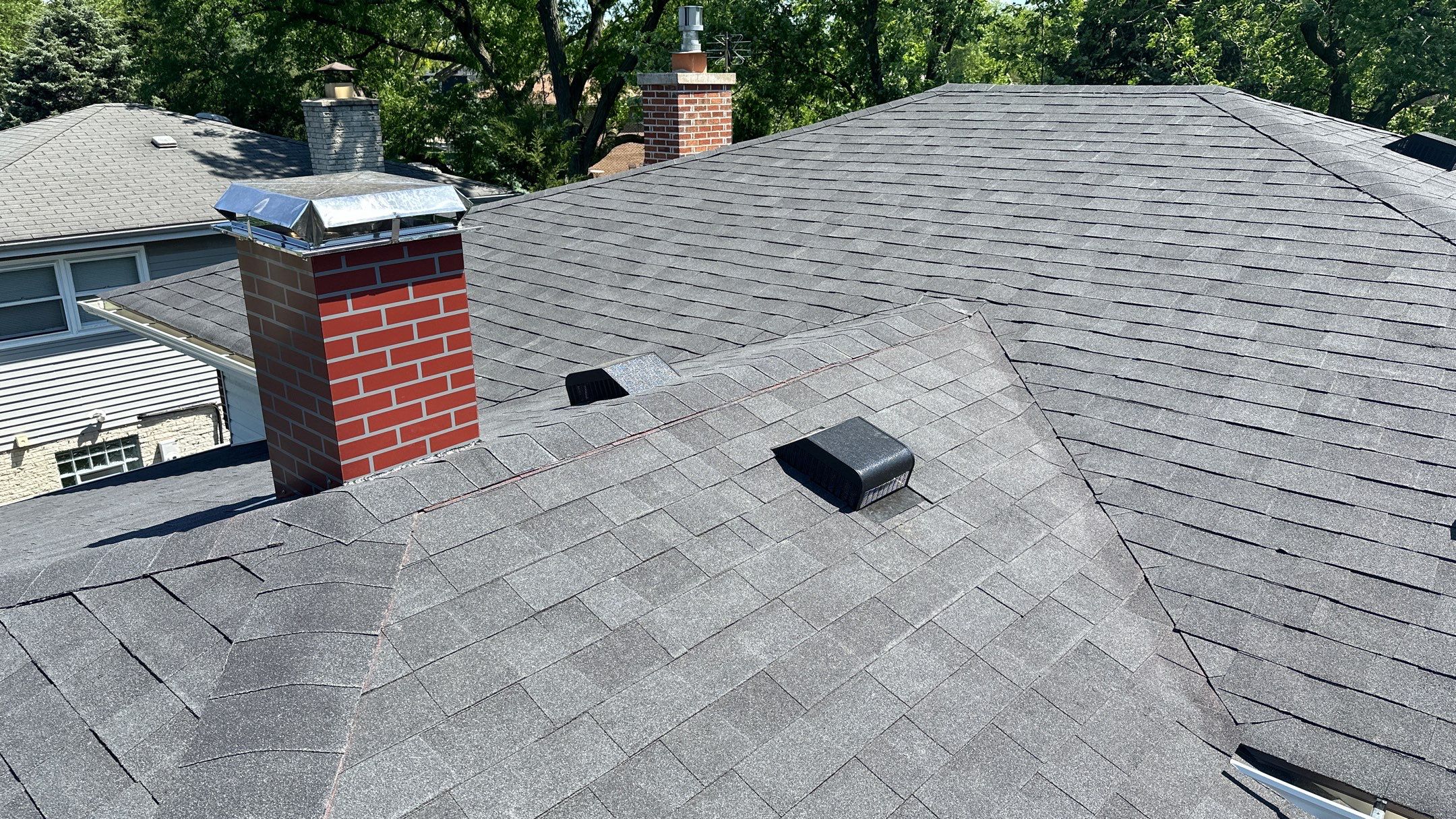 Architectural Shingle Roof Replacement on Darien Brick Residence by Pro Home Services Inc
