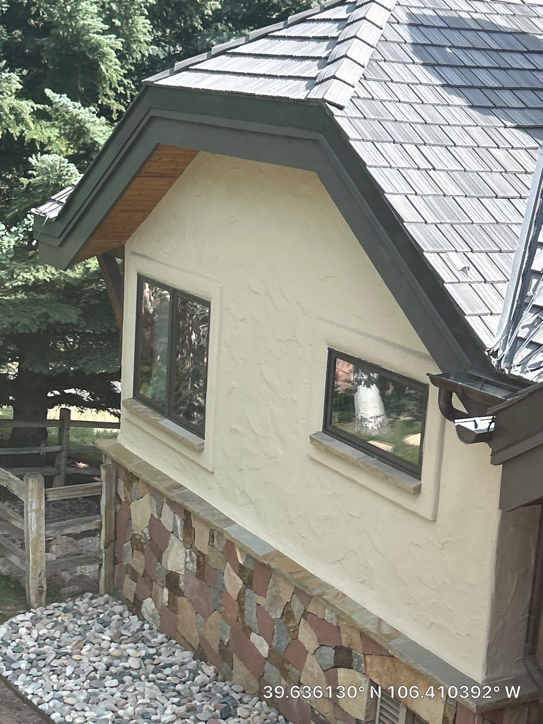 Residential Roof Installation and Stone Masonry Veneer in Vail by CompanyCam Sales Demo