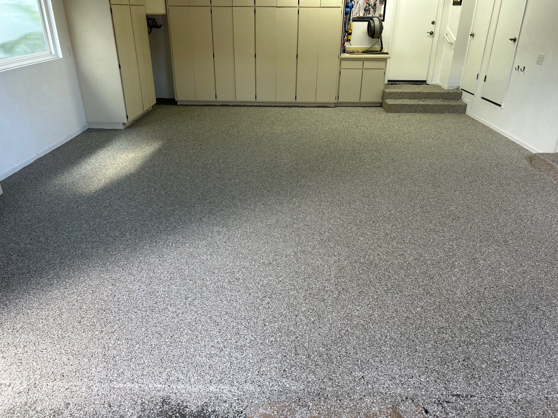 Creekbed Flake Polyurea Garage Floor Installation in Morro Bay by MGP Coatings