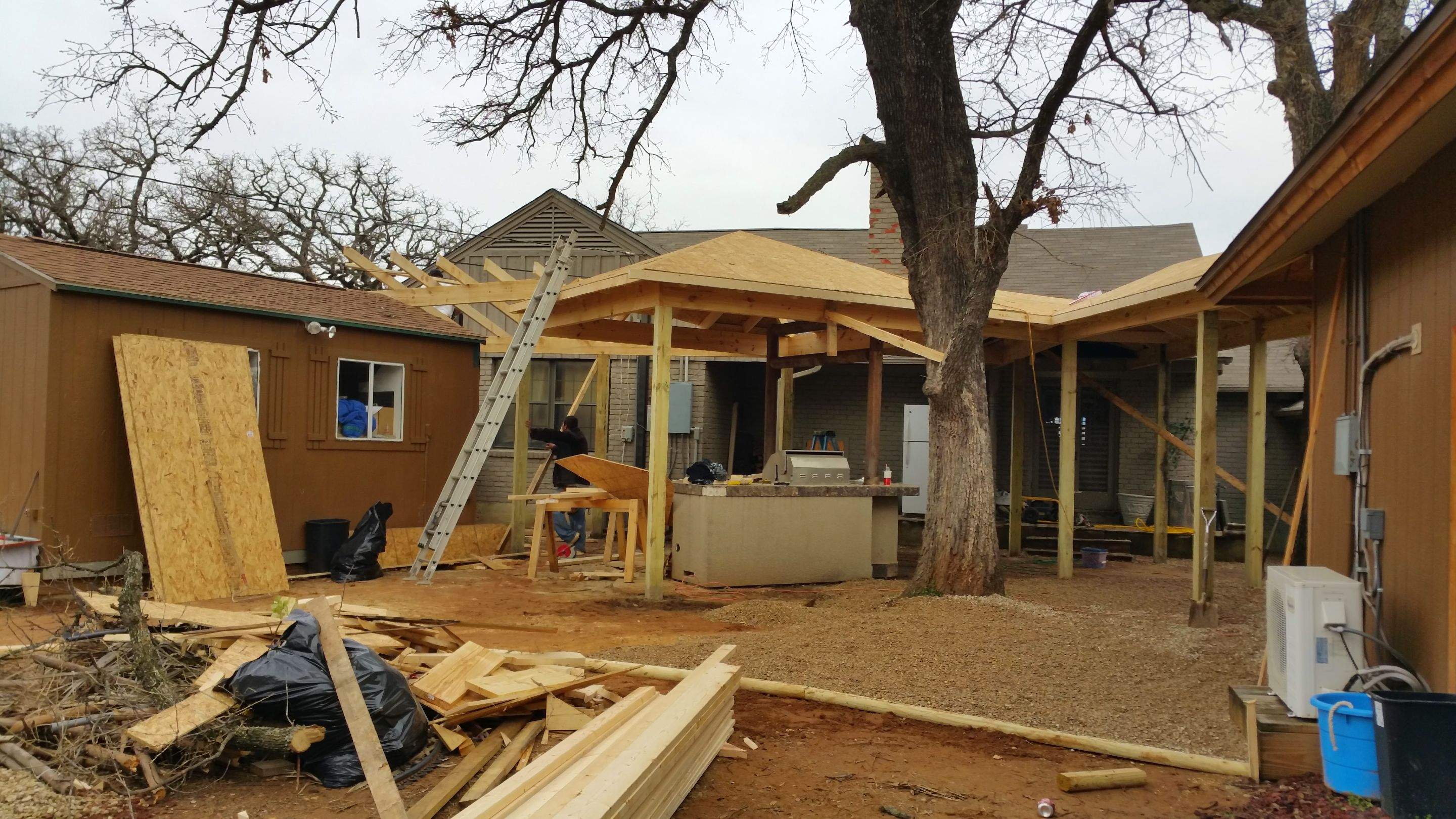 Covered Walkway Patio for a Private School by First United Roofing & Construction