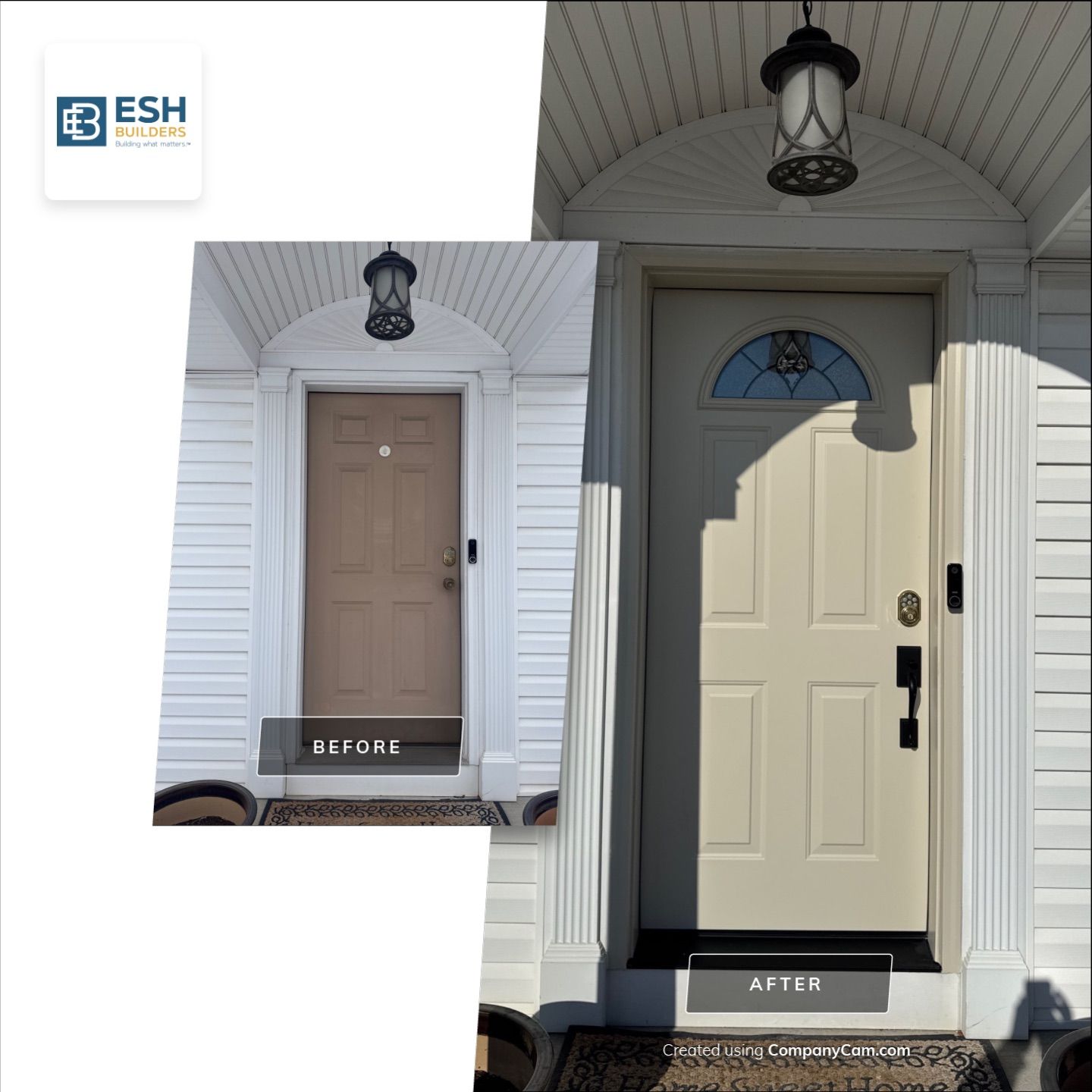 Custom Entry Door Replacement by Esh Builders