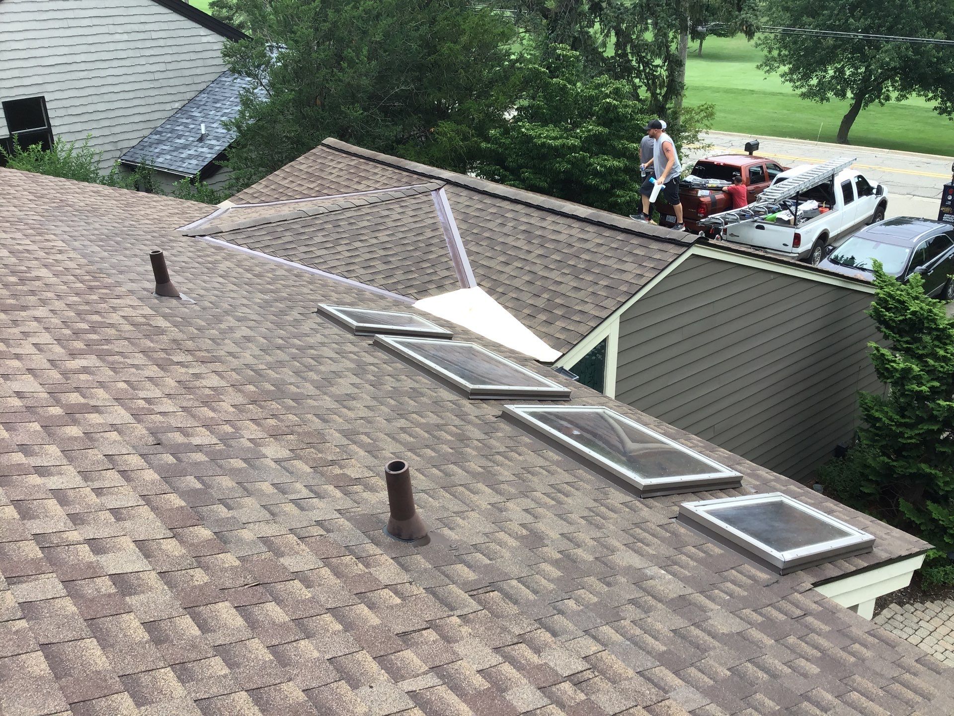 Velux Skylights, GAF Roofing, Front Porch Overhang by Northwest Construction
