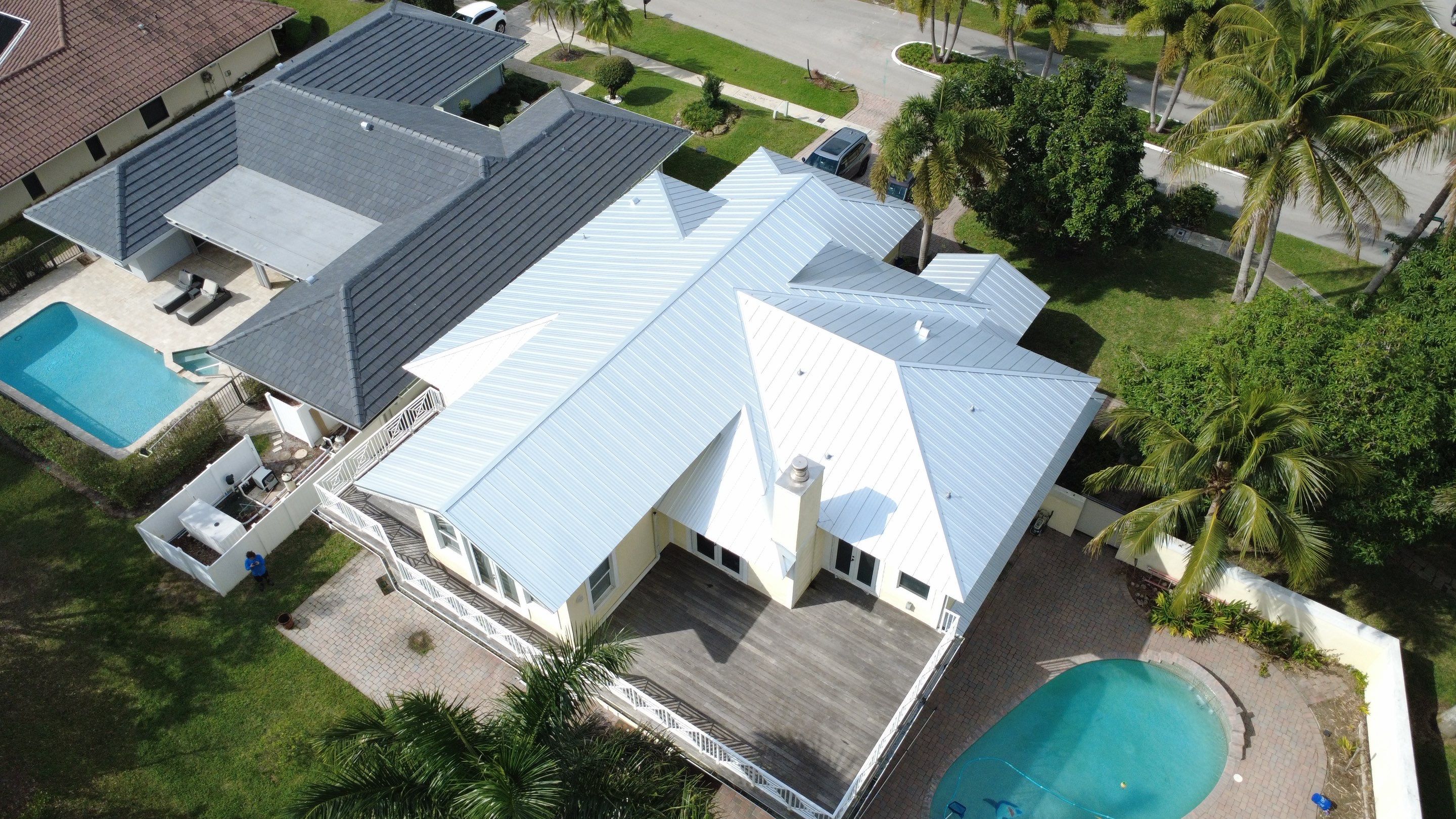 Residential Roofing Installation using 1" Nail strip metal roof by BLUES BROTHERS ROOFING