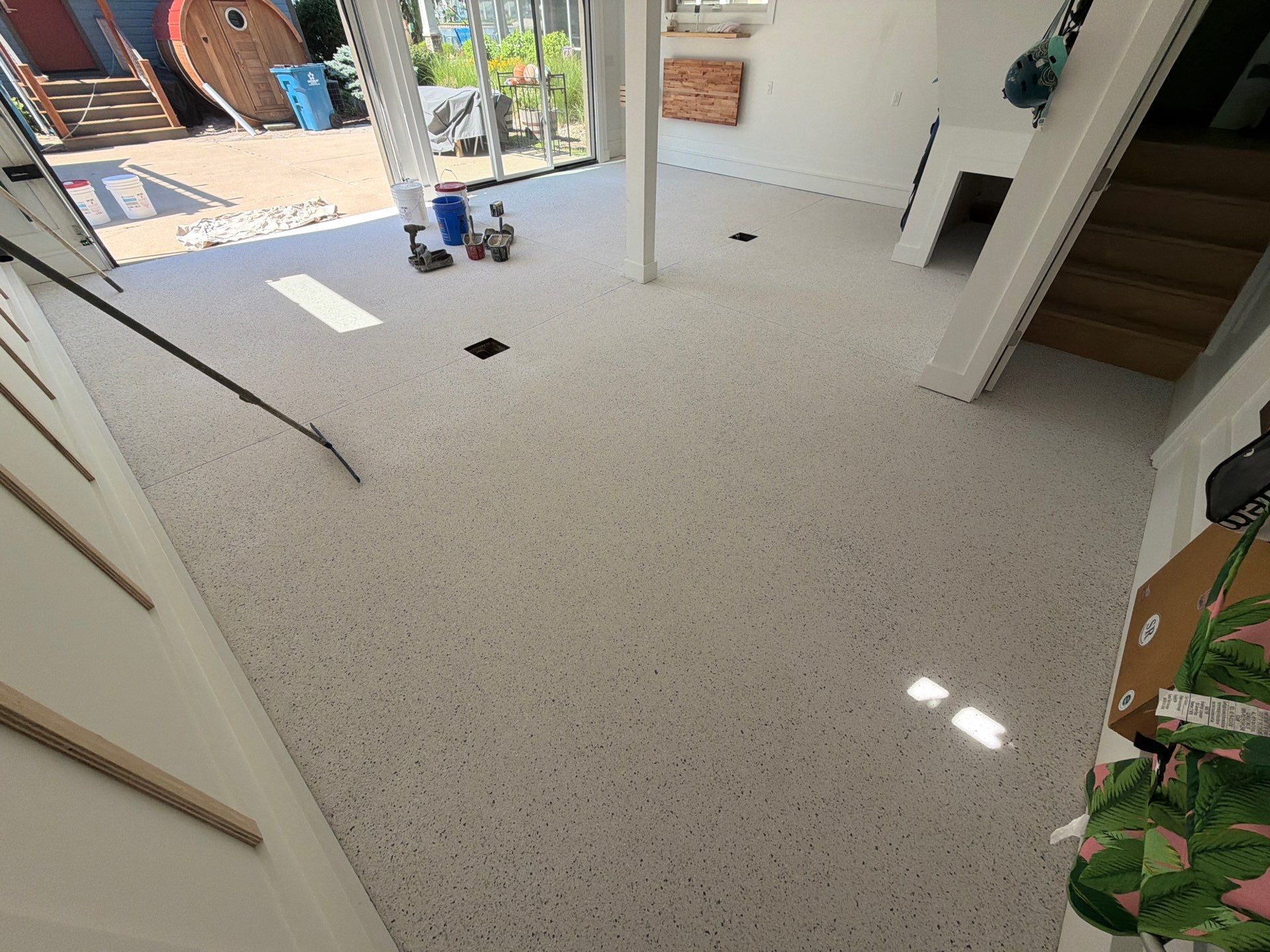 Custom Epoxy Flake Floor Coating for Spring Lake Garage by Gordon Painting