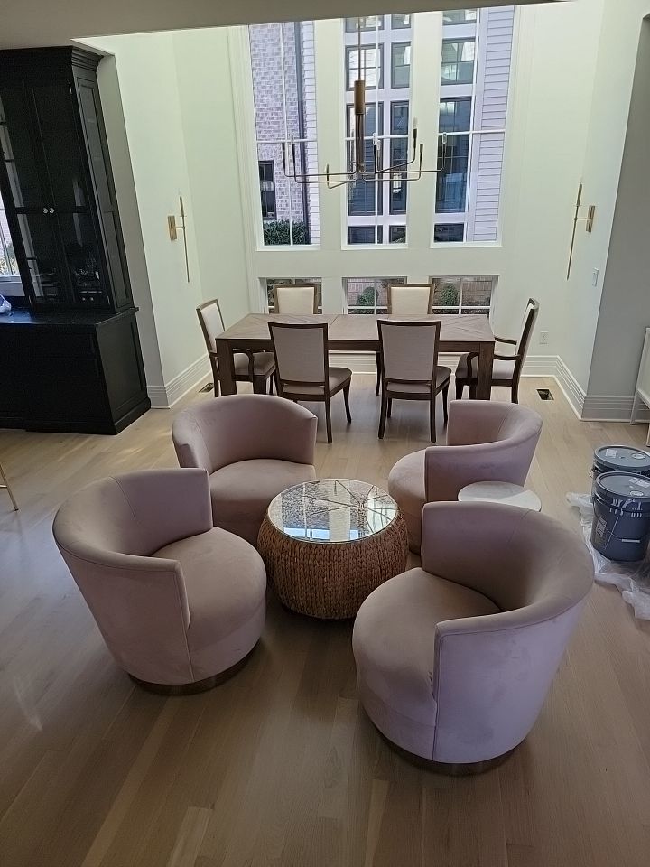 From dark to light, the results are stunning! Beautiful white oak refinish with Country White stain by Footprints Floors of Nashville