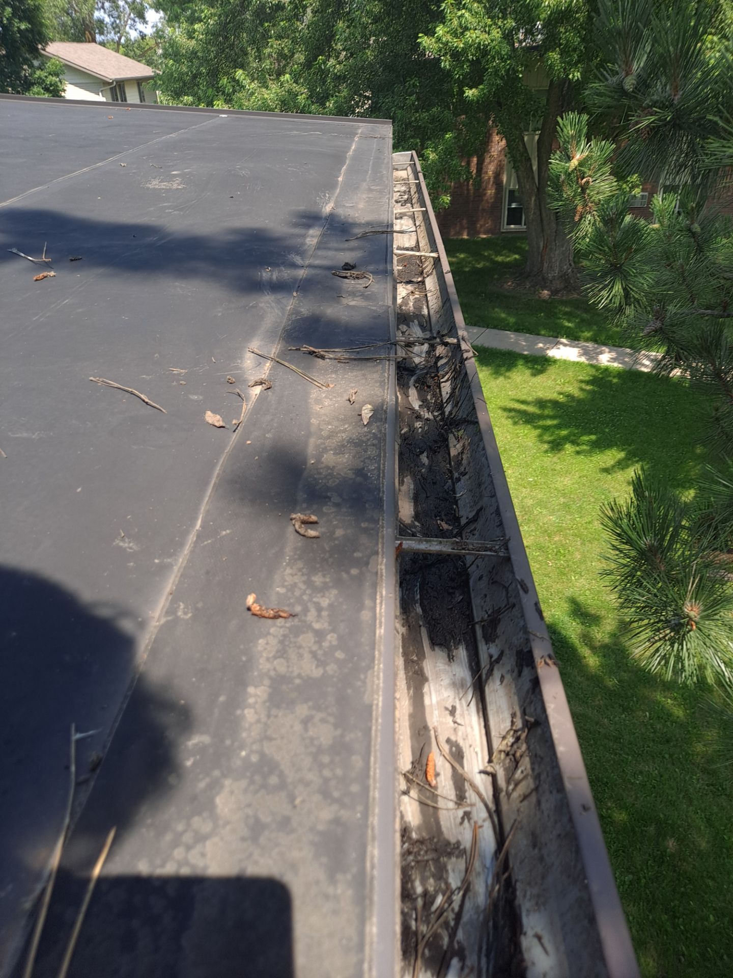 Commercial gutter cleaning Minnesota after photo with clean gutters