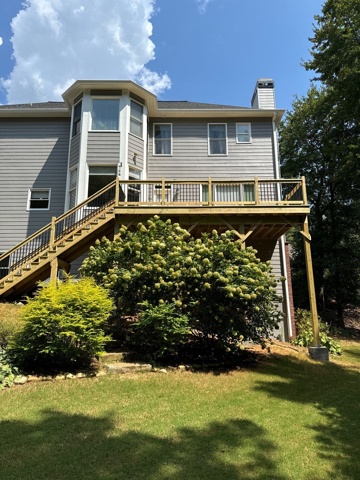 Pressure-Treated Wood Deck Replacement with Metal Balusters in Acworth by Swift Home Renovations