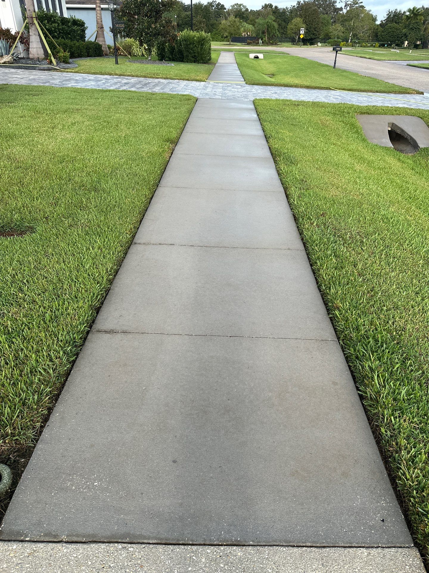 Paver Driveway, Sidewalk, and Culvert Cleaning in Winding River Community, Bradenton, FL by Sunshine AquaWash