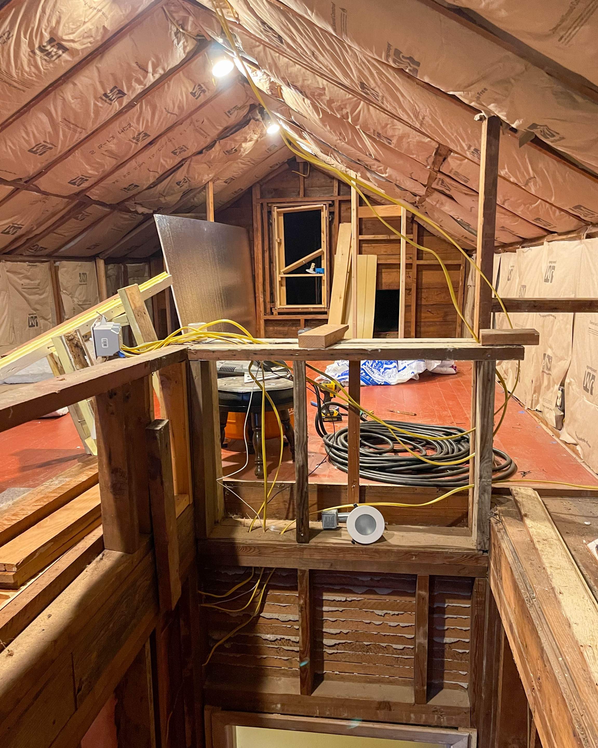 Attic Room Finished with Drywall by Villegas Remodeling, LLC