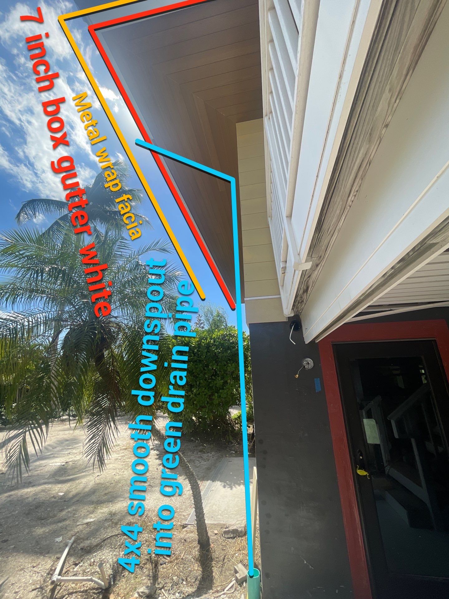 7-Inch Smooth Box Seamless Gutters using Seamless Gutters and Metal Fascia in Sanibel FL by Gutter Professors