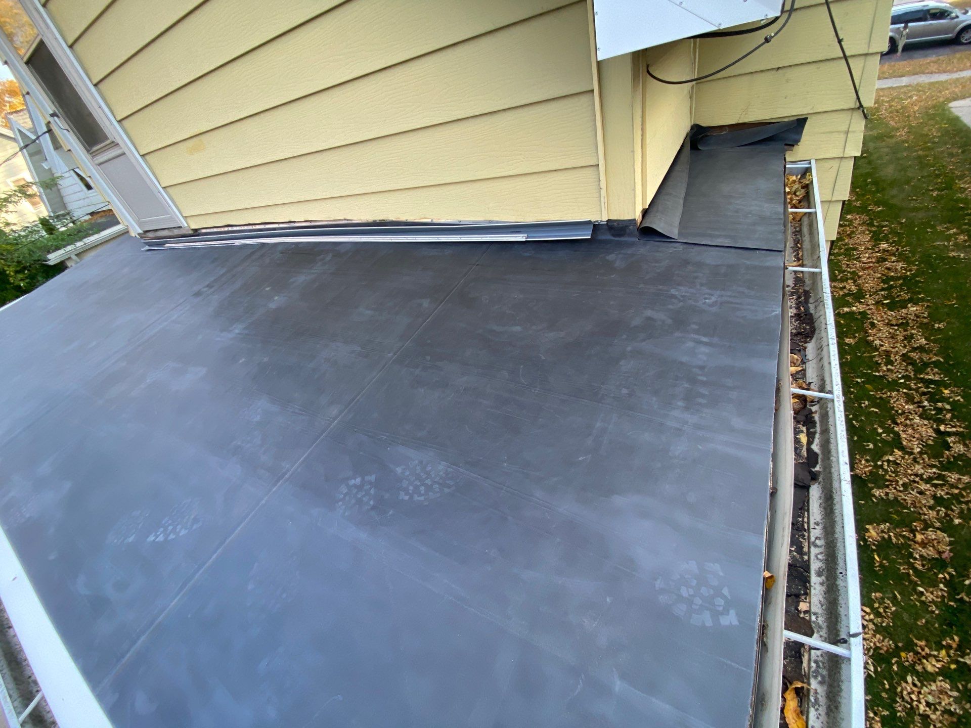 Flat Roof Porch with 60mil EPDM Rubber by Gellings Roofing & Siding