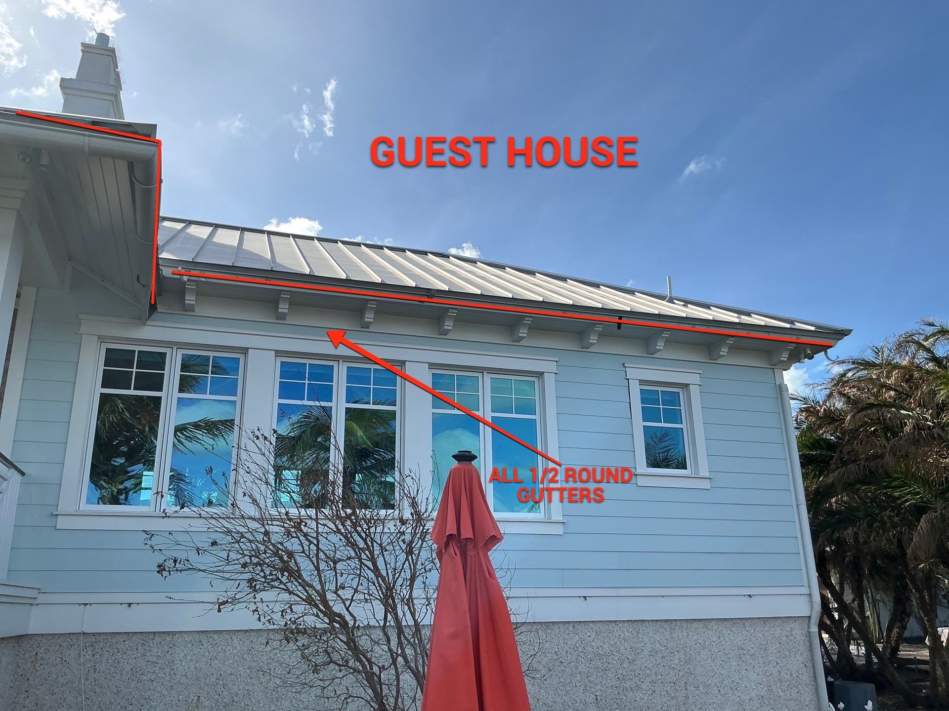 All New 1/2 Round Gutters in Nokomis FL by Gutter Professors