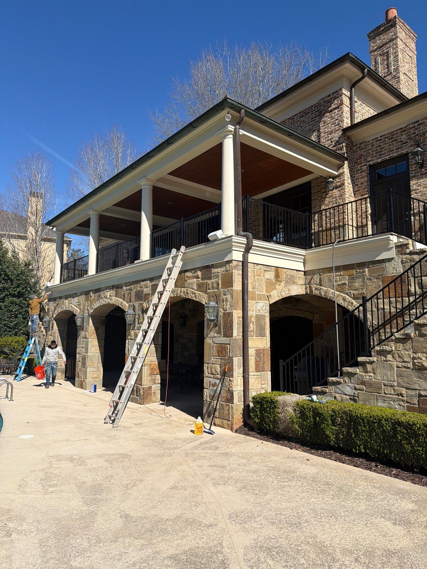 Alpharetta, GA Trex Deck Floor Resurface, Steel Railing Install, and Metal Roof Replacement by Nelson Exteriors 
