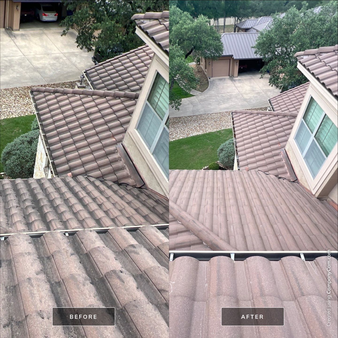 Tile Roof Washing Project in Garden Ridge by Bright Choice