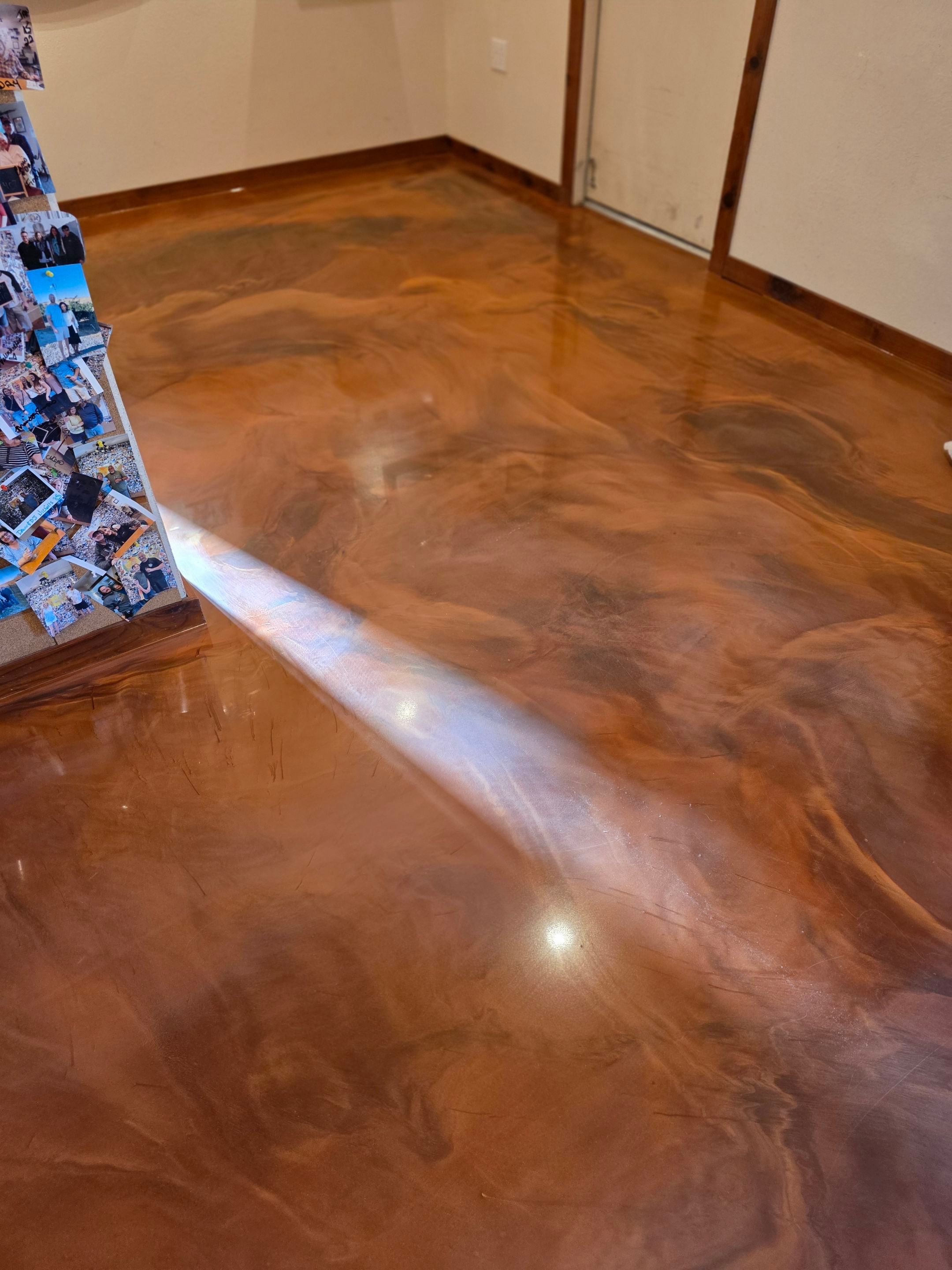 Custom Metallic Epoxy Floor Installation for San Miguel Winery by MGP Coatings