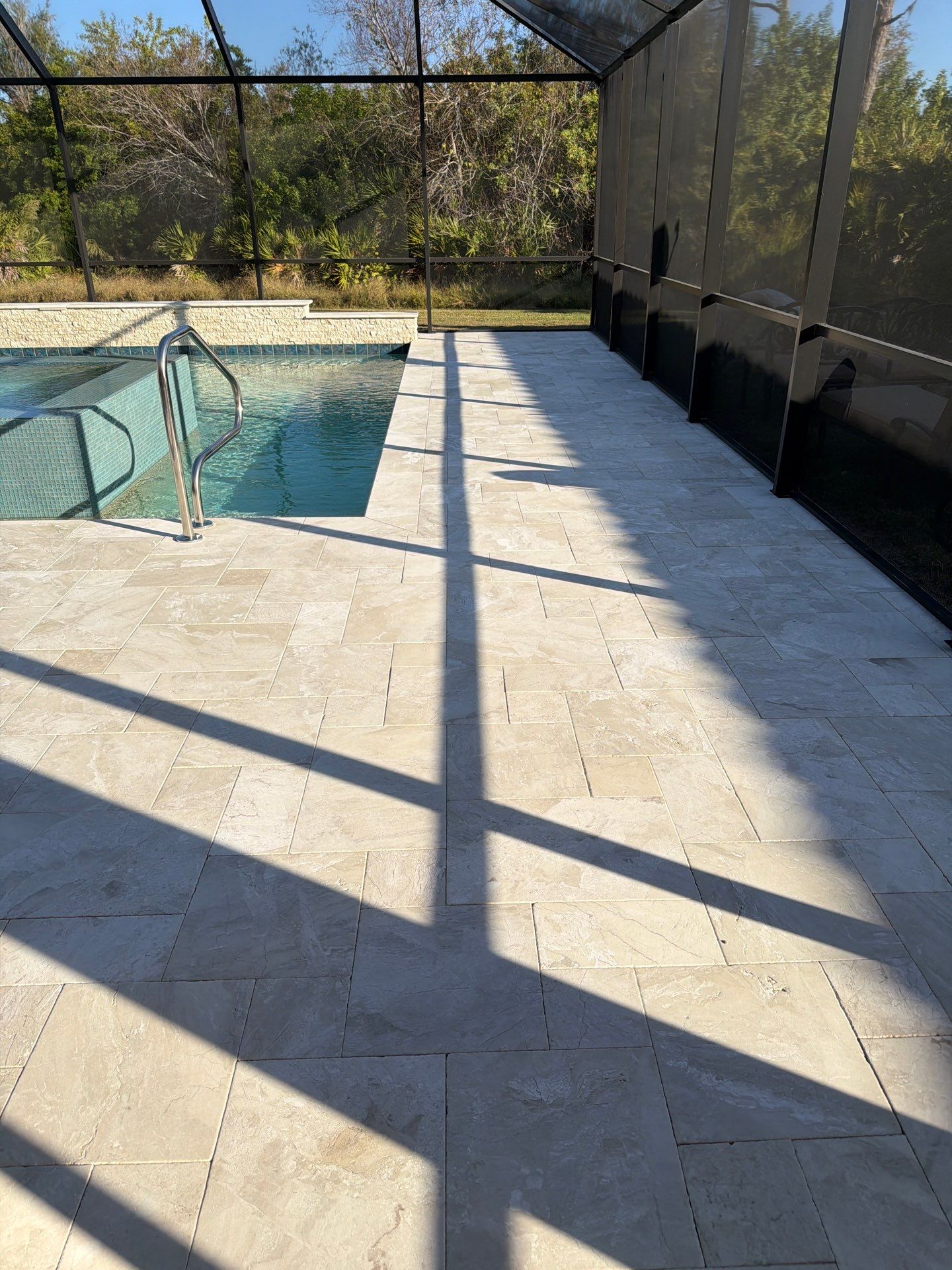 Travertine Paver Sealing Project in Sun City Center by Supreme Paver Experts