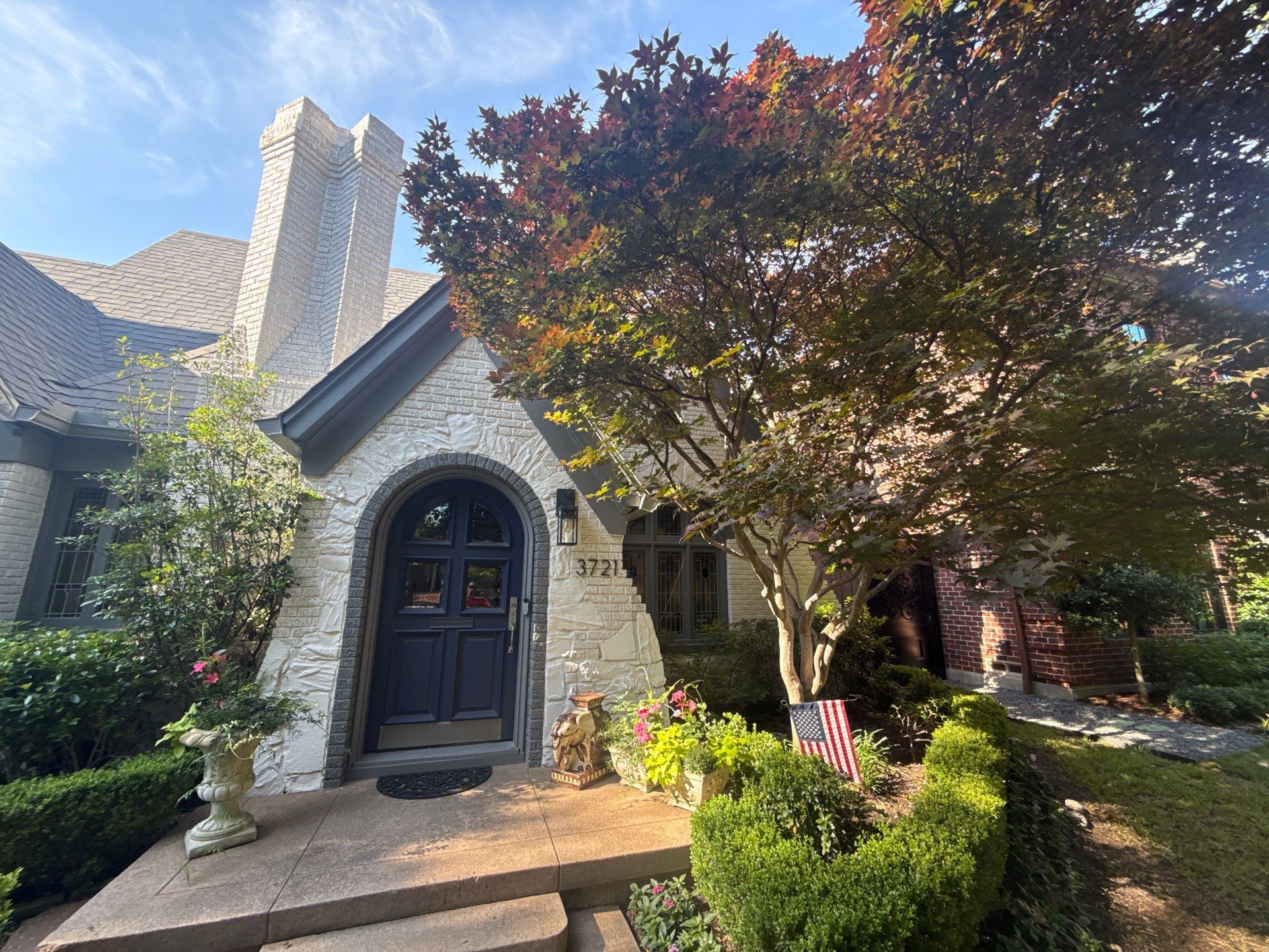 Residential Gutter Installation and Exterior Maintenance for Dallas White Brick Home by First Out Roofing 