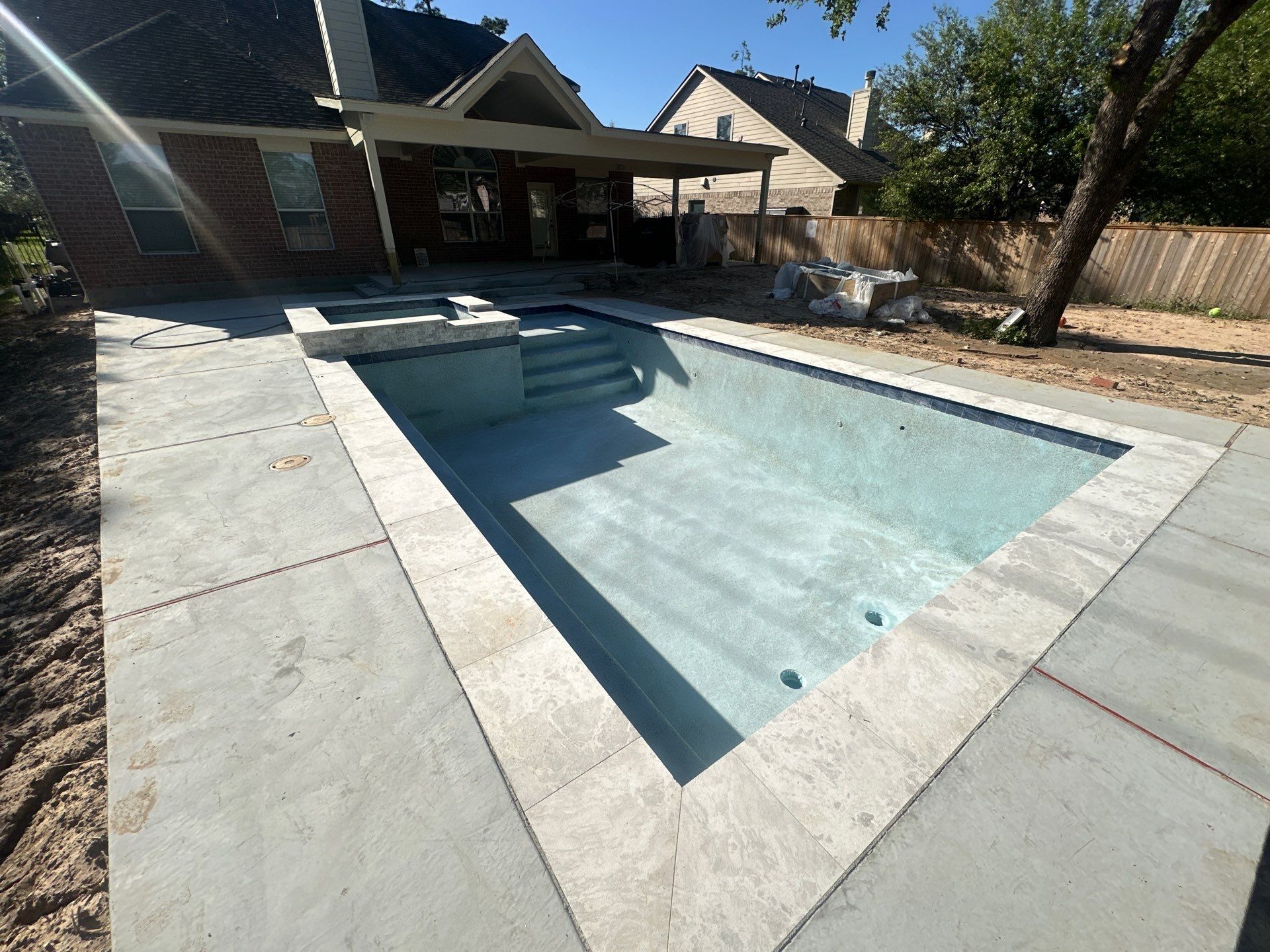 Pool, Patio Cover and Summer Kitchen in Creekside by SophAlx LLC