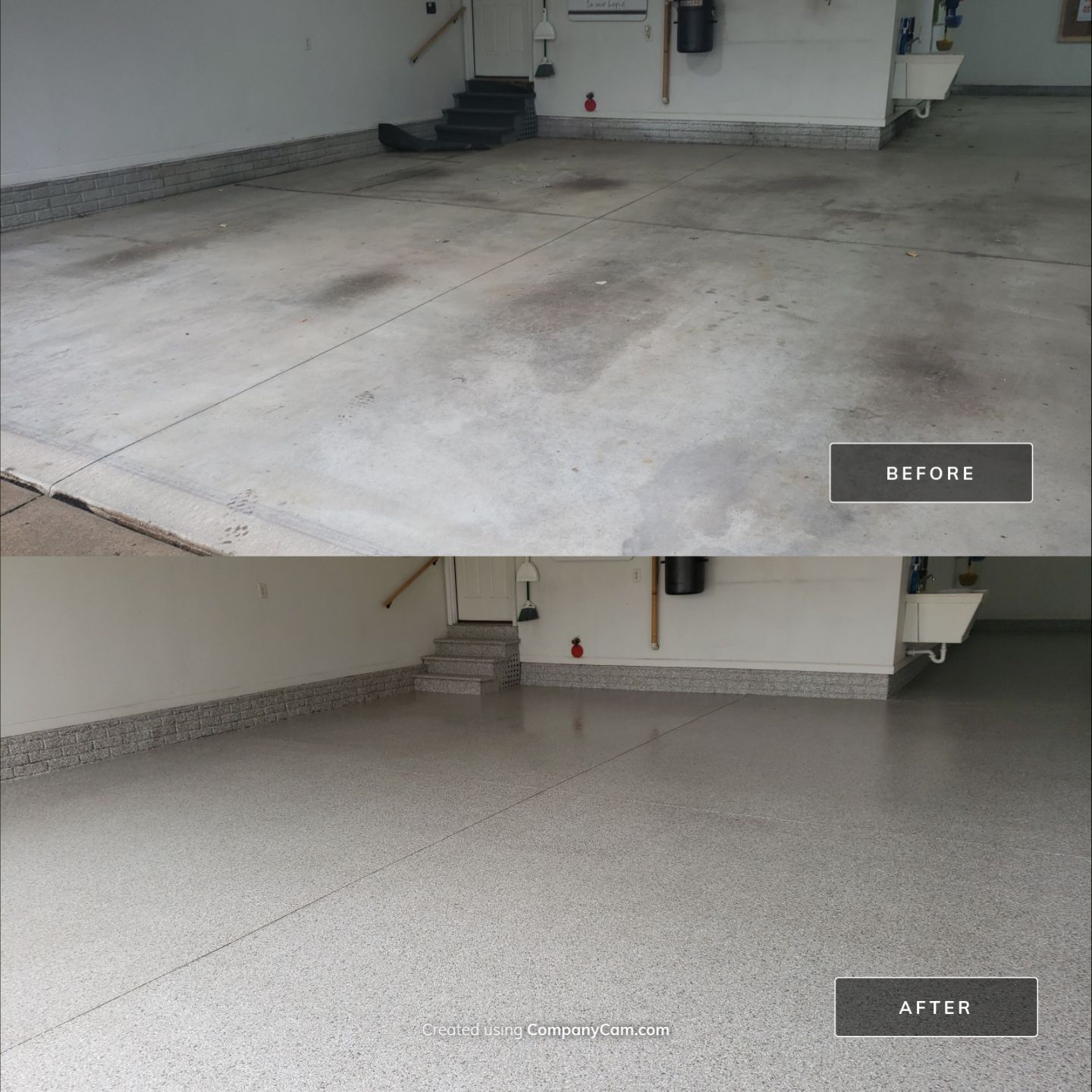 Des Moines Garage Transformation by Revival Concrete Coatings, LLC