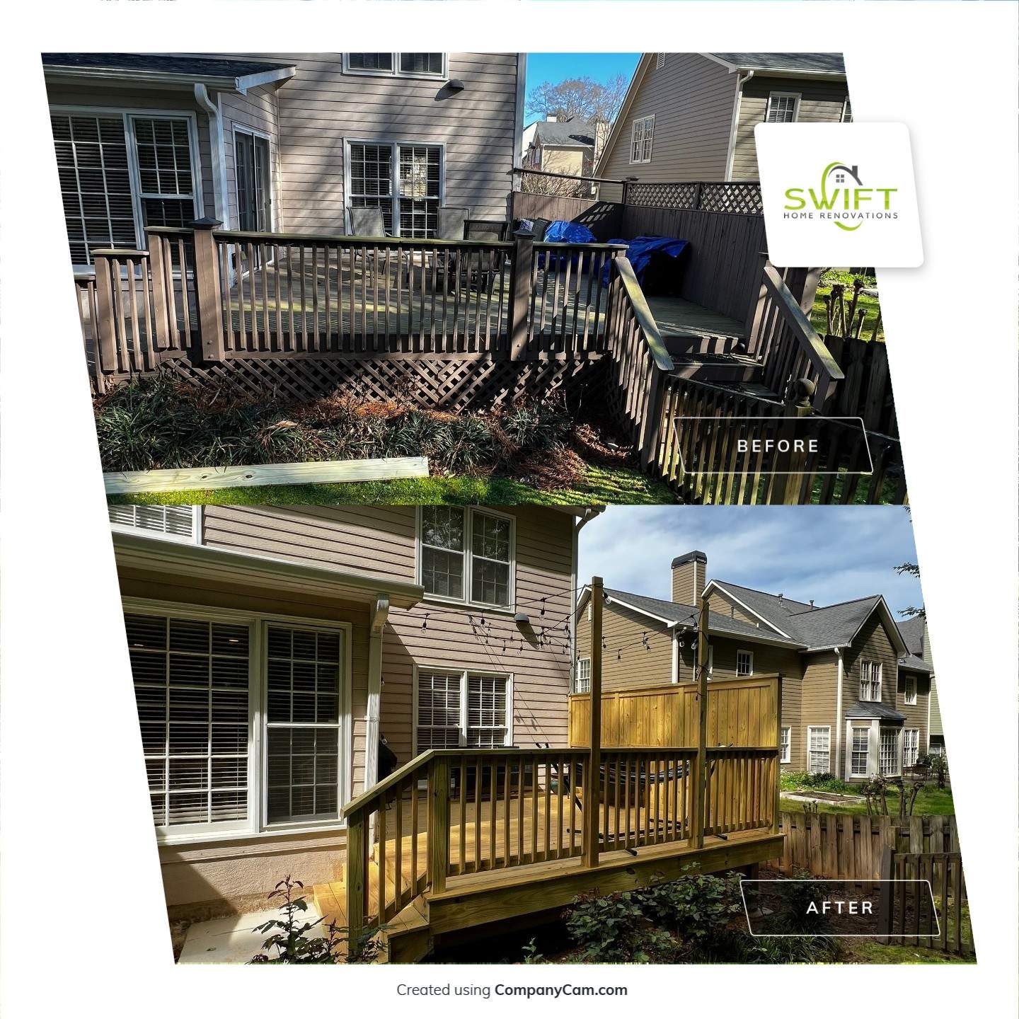 Custom Screened Porch and Multi-Level Wood Deck in Acworth by Swift Home Renovations