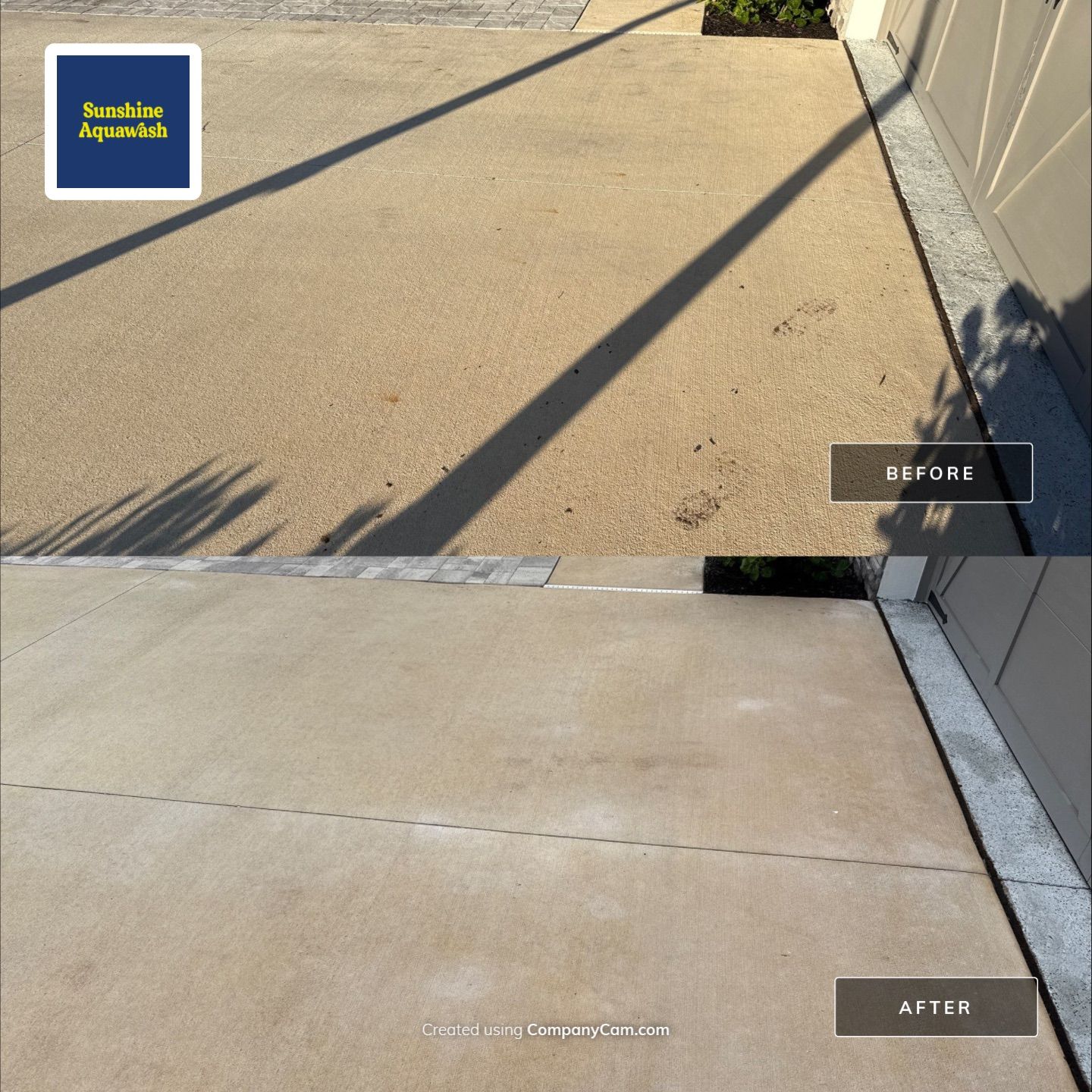 Rust Stain Removal from Concrete Driveway and Pavers in Park East at Azario | Lakewood Ranch, FL by Sunshine AquaWash