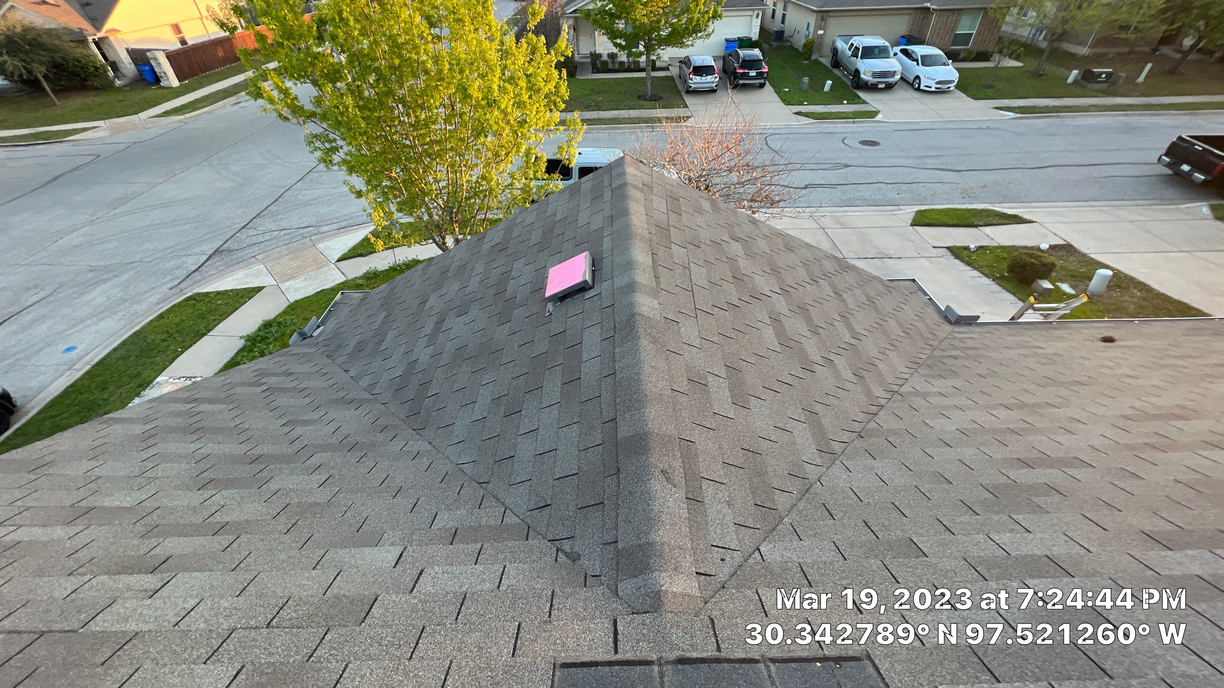 Storm Damage Roof Replacement and Interior Ceiling Repair in Manor by Caliber Restoration LLC
