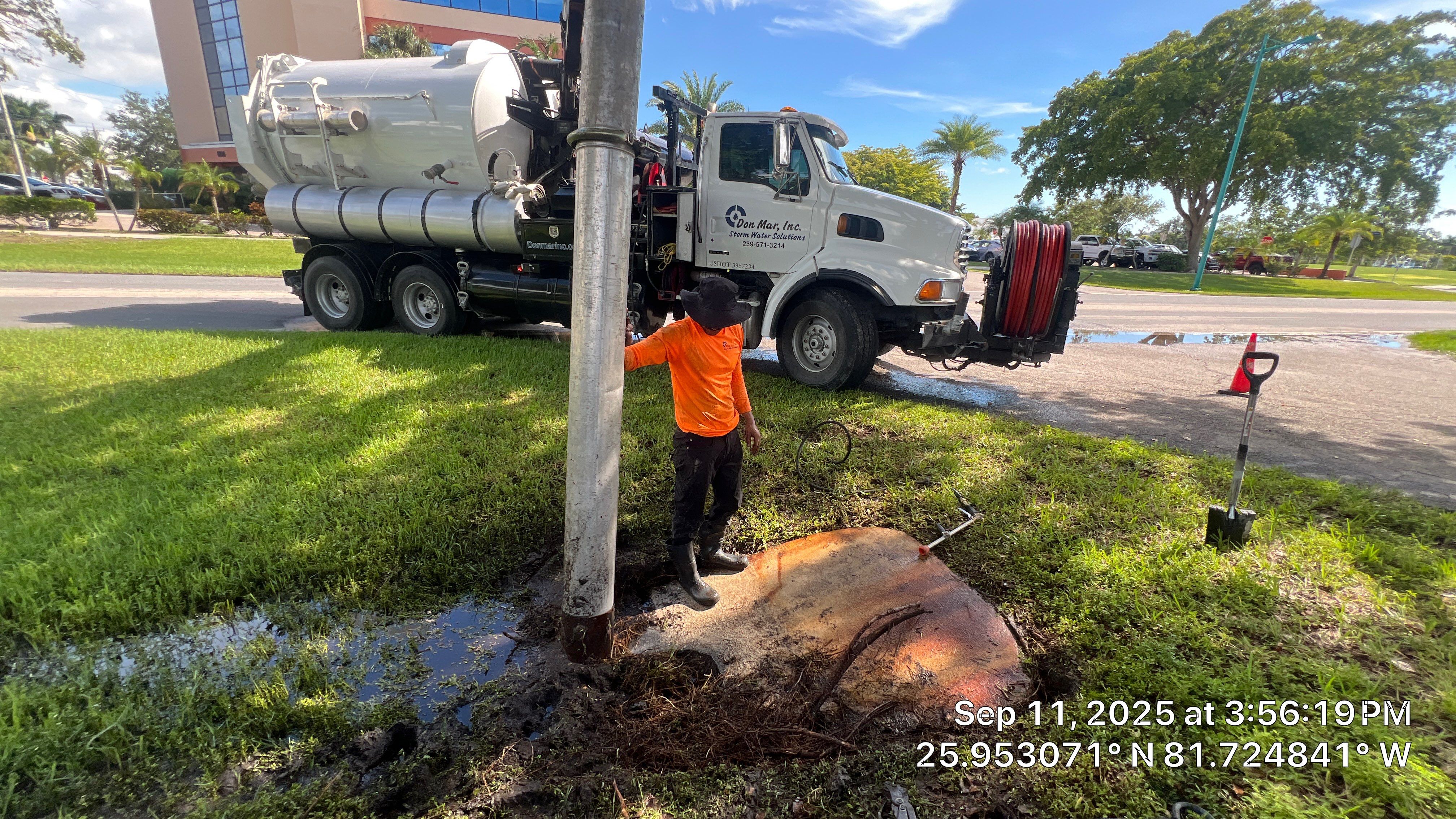 Culvert Cleaning at Bank of America on Marco by Don Mar, Inc. Storm Water Solutions