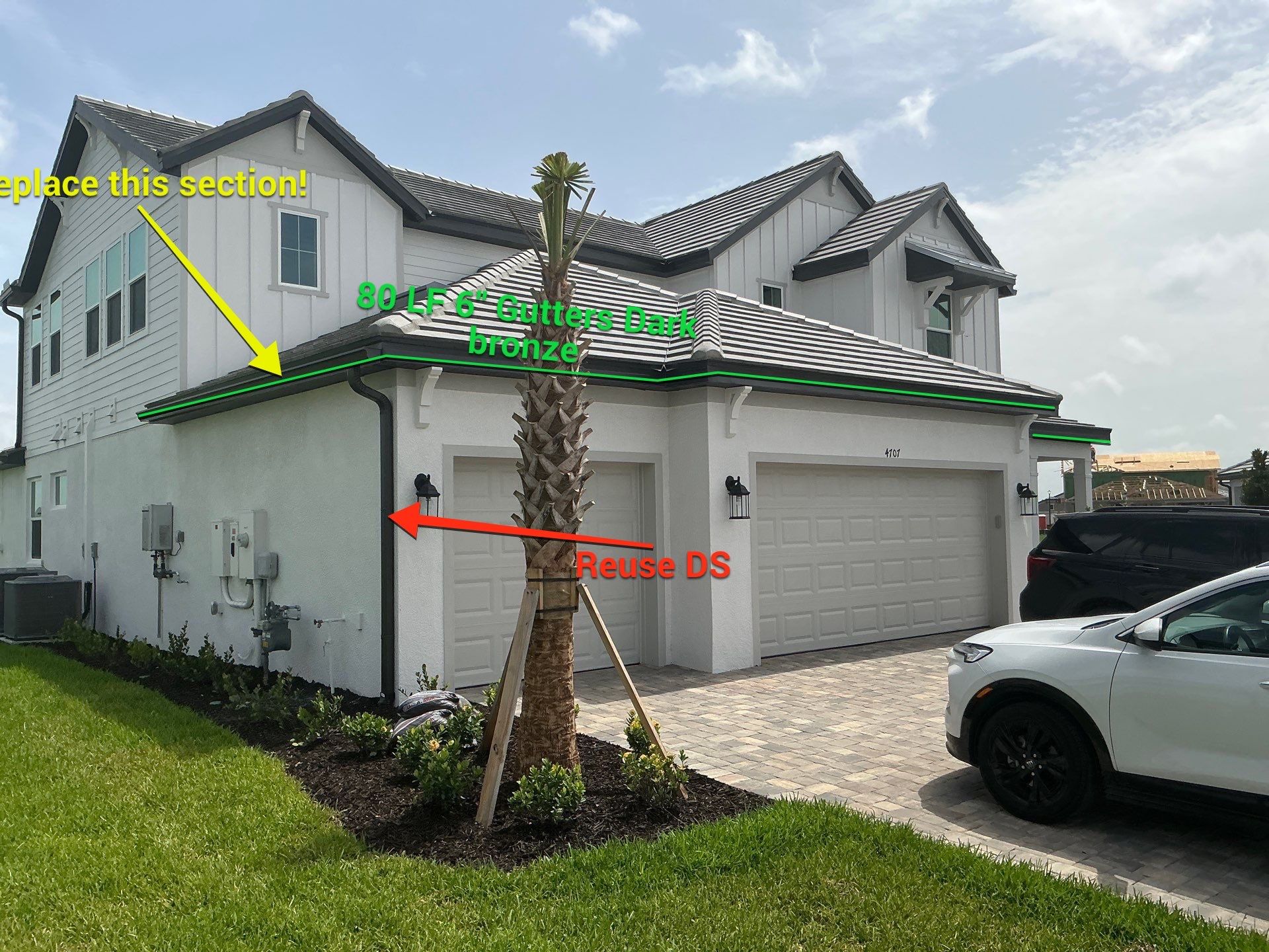 Dark Bronze Gutter Installation in Bradenton FL by Gutter Professors