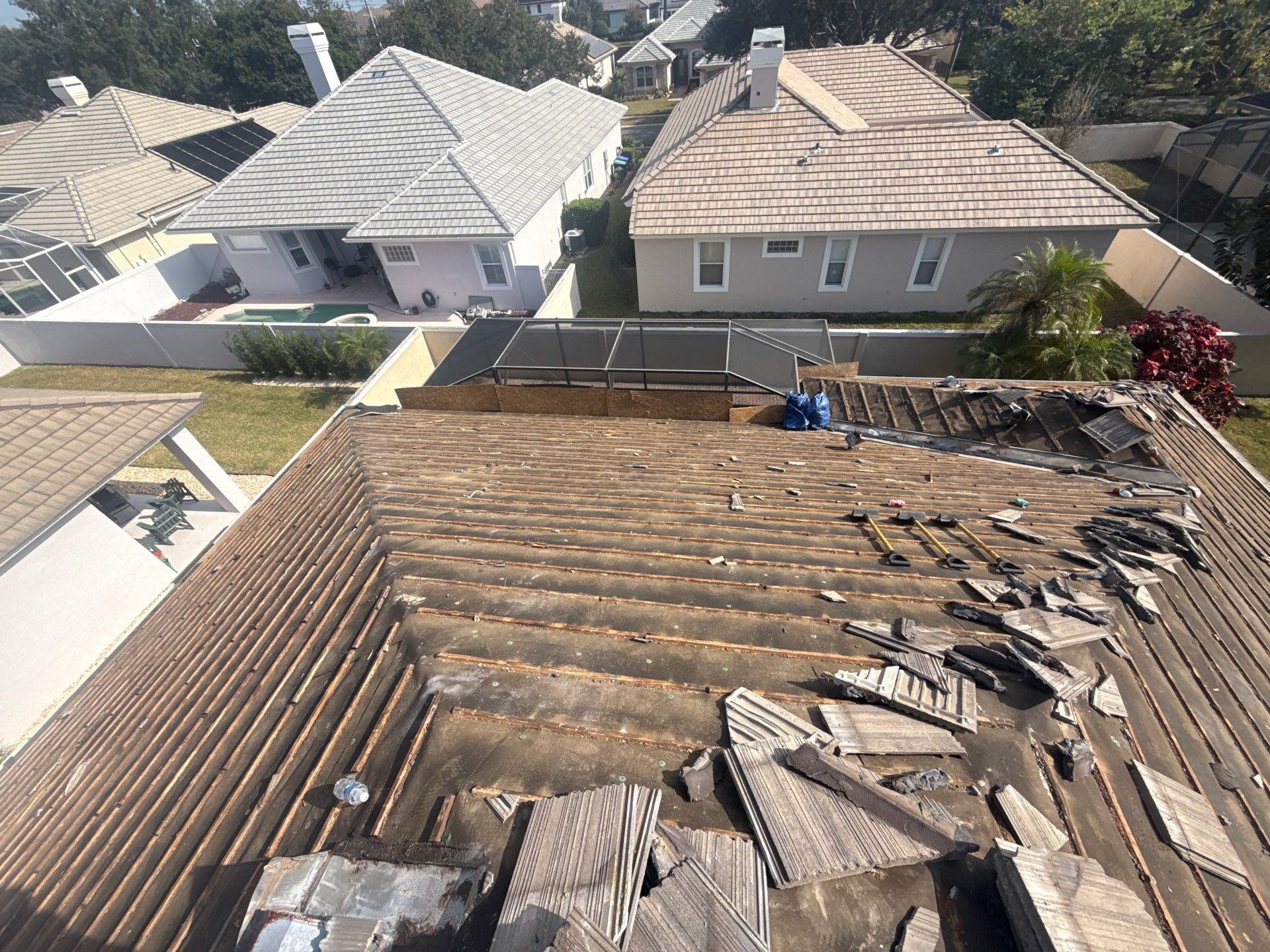 Complete Tile Roof Replacement and Structural Decking Repair in Orlando by Fortified Roofing Solutions Corp.