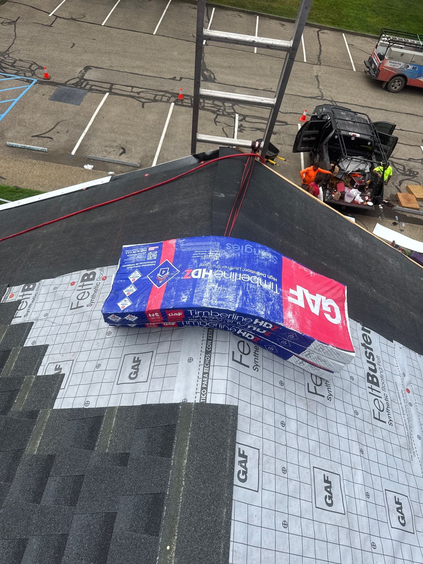 Commercial Roofing Installation using GAF Timberline HDZ Charcoal by Rainstoppers Roofing