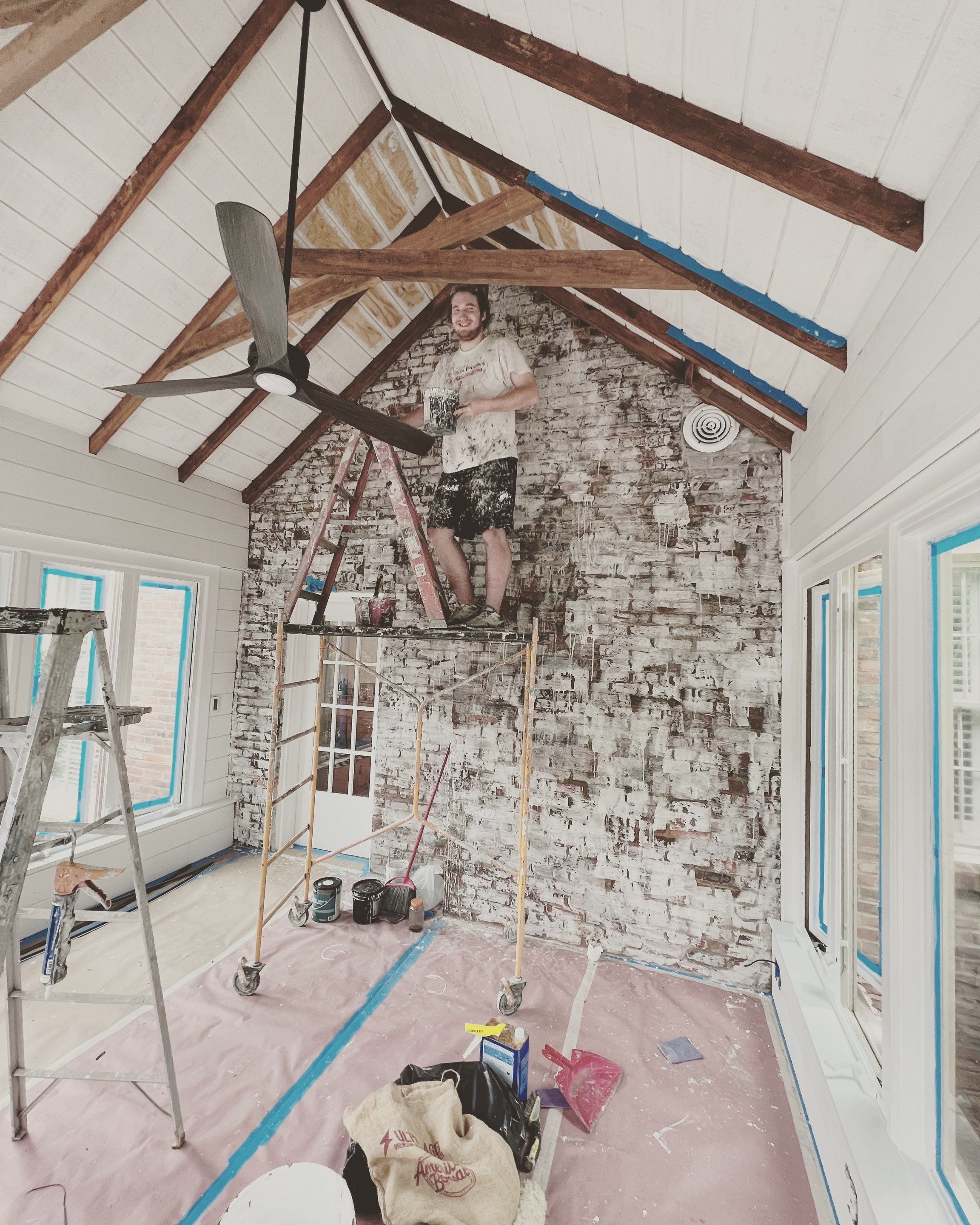 Exterior Painting using Romabio Masonry Flat by Nashville House Painters