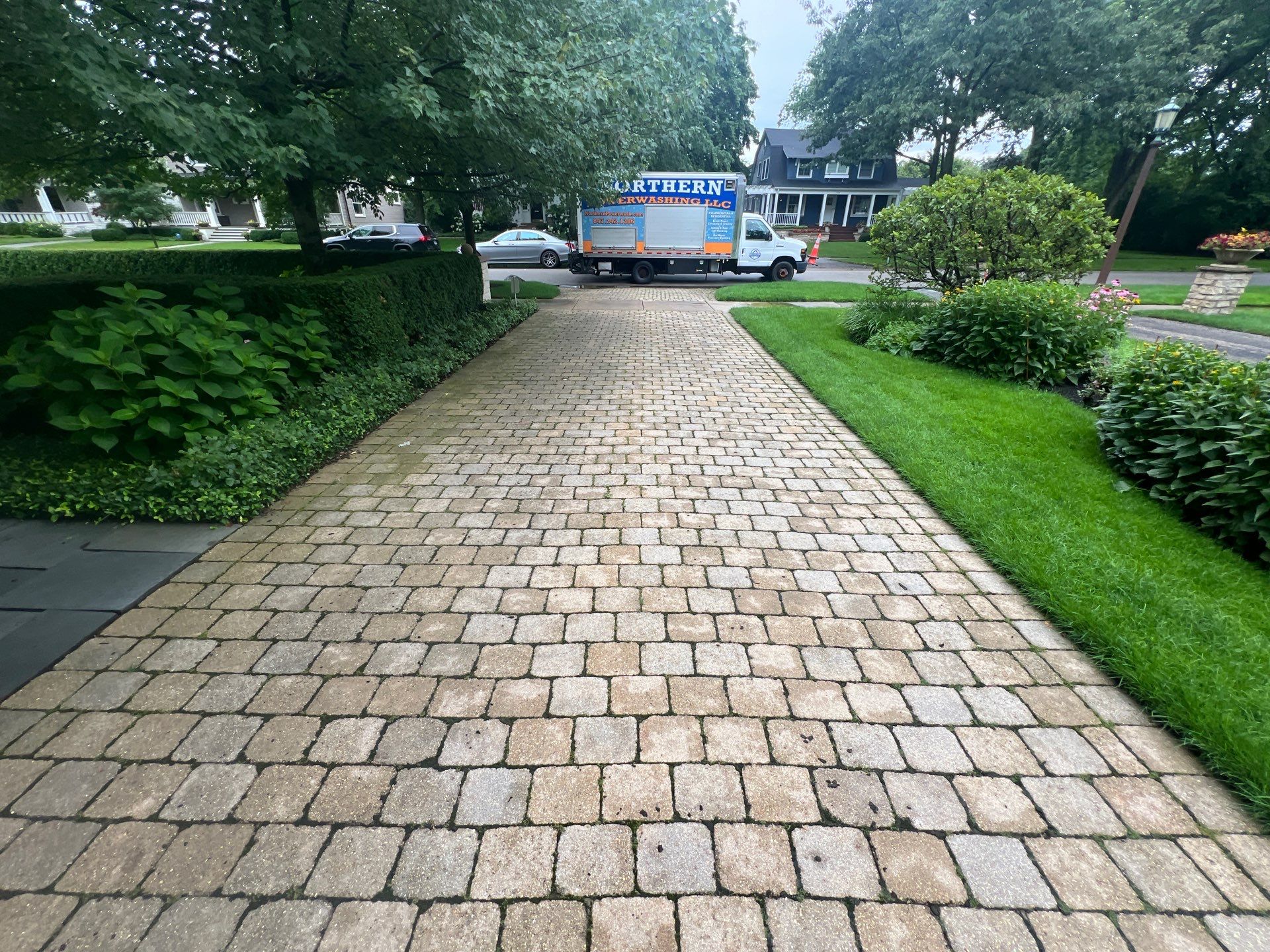 Brick paver clean, sand and seal.  using Surebond SB-1300 by Northern Power Washing LLC.