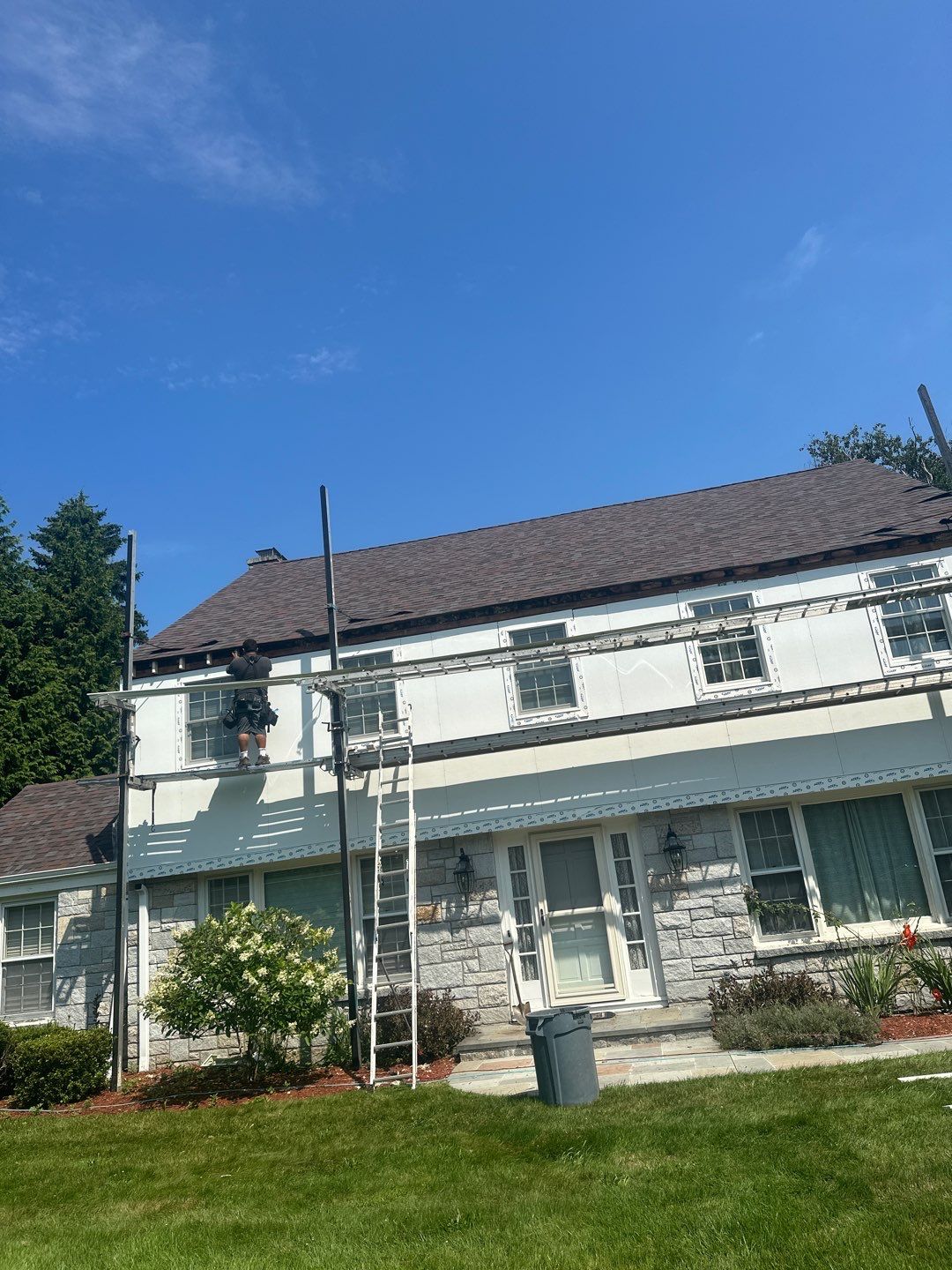 Siding Installation using Hardie Plank Artic white by A Plus Exterior