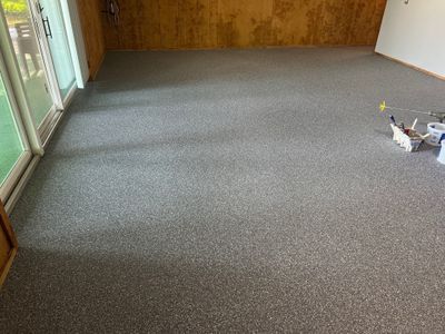 Beautiful & Resilient: Basement Epoxy Flake Floor Makeover